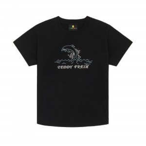 Black Teddy Fresh Diamante Tee | FUQBVI706