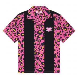 Black Teddy Fresh TF x Trixie Leopard Bowling Shirt | FWBIOT639