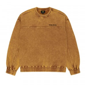 Brown Teddy Fresh Vintage Washed Crew | GALPXY503