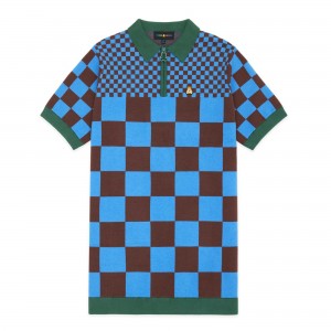 Multi Teddy Fresh Check Clash Sweater Dress | NJXLFQ796