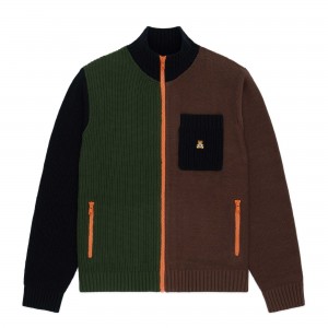 Multi Teddy Fresh Full Zip Color Block Sweater | ZGHEWU285