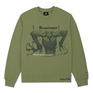 Olive Teddy Fresh TF x Magic: The Gathering Reanimate Sweatshirt | AOWTDF829