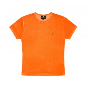 Orange Teddy Fresh Color Pop Velour Tee | JOHUZY396