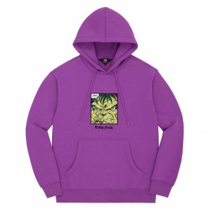 Purple Teddy Fresh TF x Marvel Detailed Embroidery Hulk Hoodie | YUHSZF317