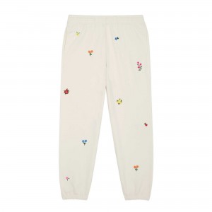 White Teddy Fresh Floral Sweatpants | BRPOXF421