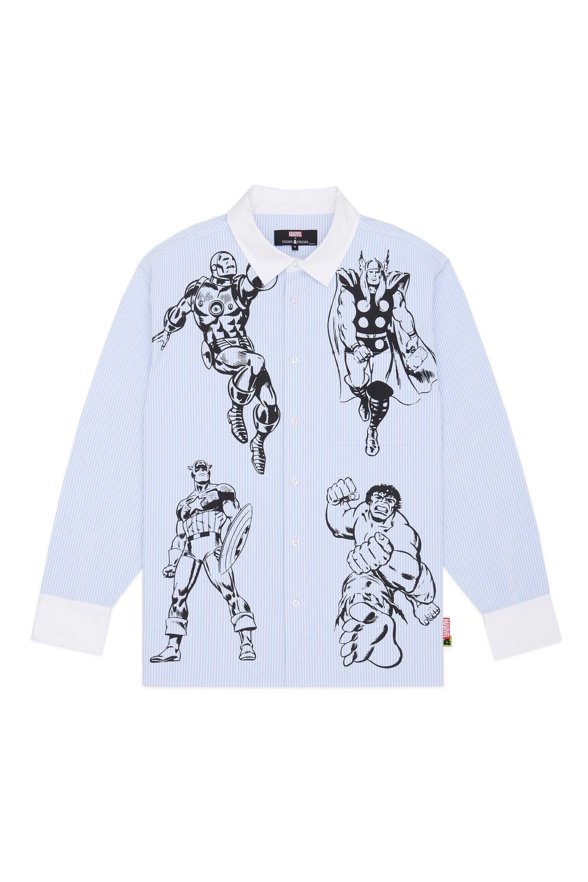 Baby Blue Teddy Fresh TF x Marvel Button Up | LJWSVZ916