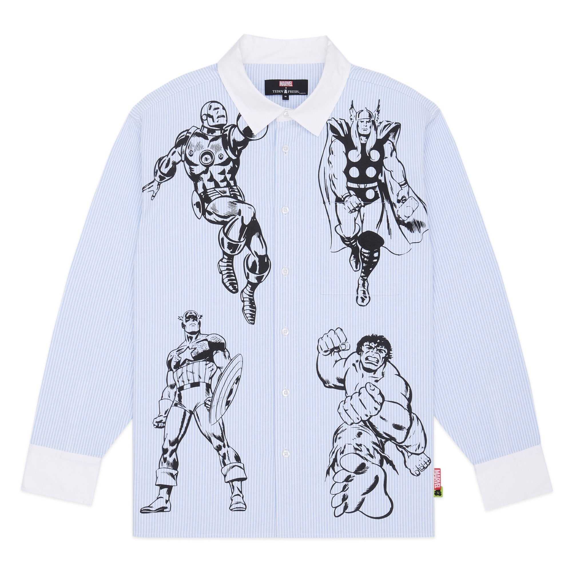 Baby Blue Teddy Fresh TF x Marvel Button Up | LJWSVZ916