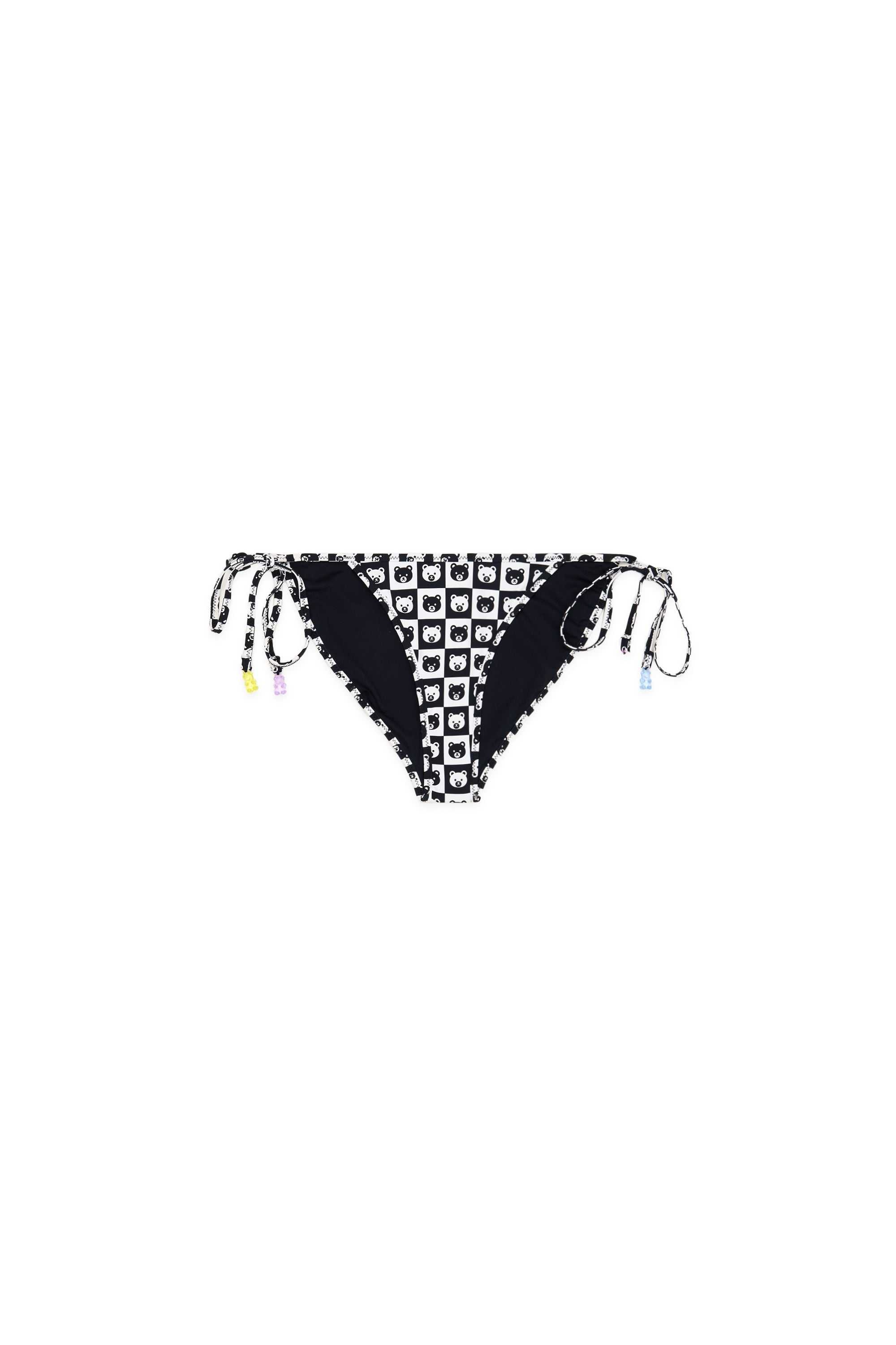 Black Multi Teddy Fresh Bear Check Bikini Bottoms | KPMZSG491