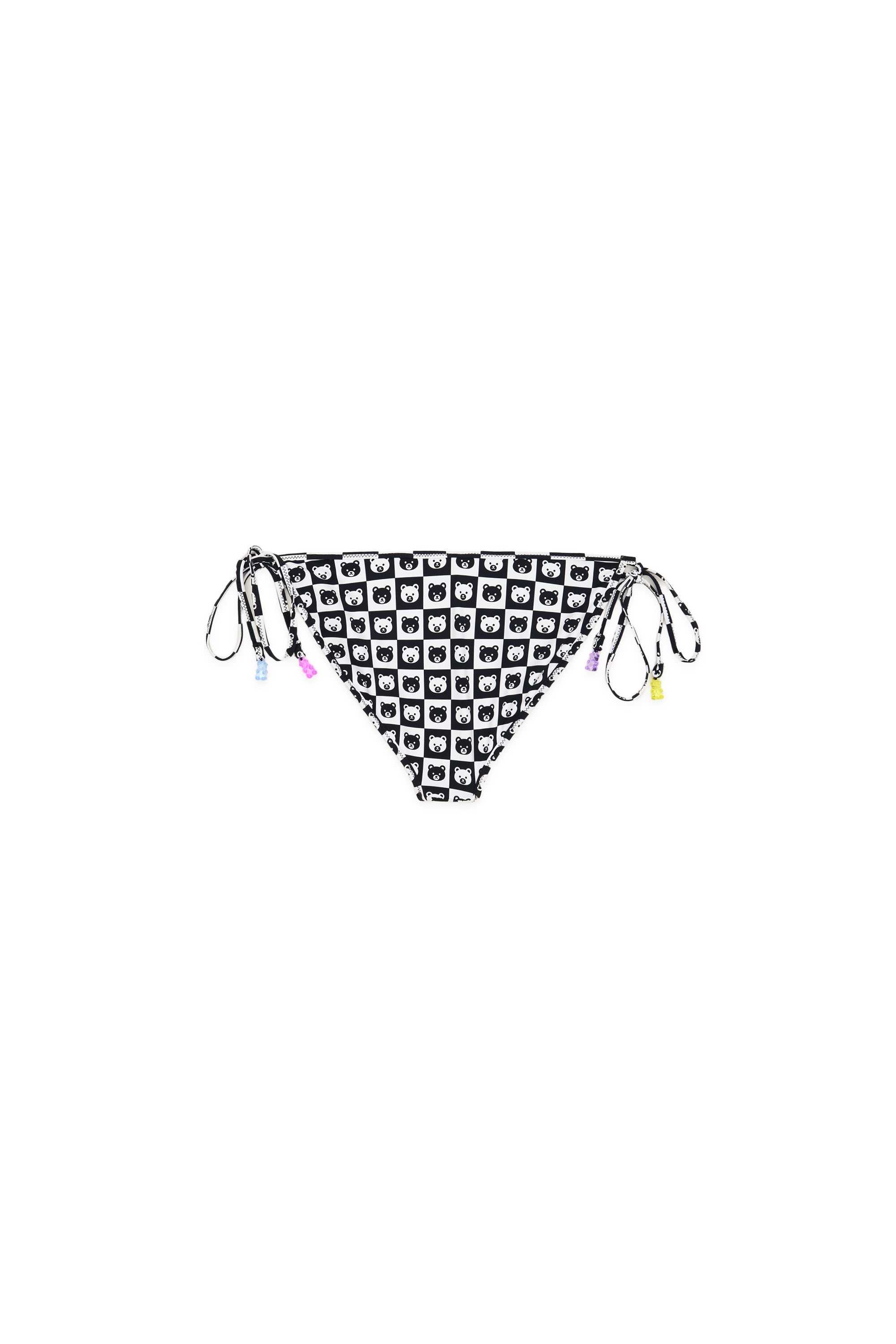 Black Multi Teddy Fresh Bear Check Bikini Bottoms | KPMZSG491