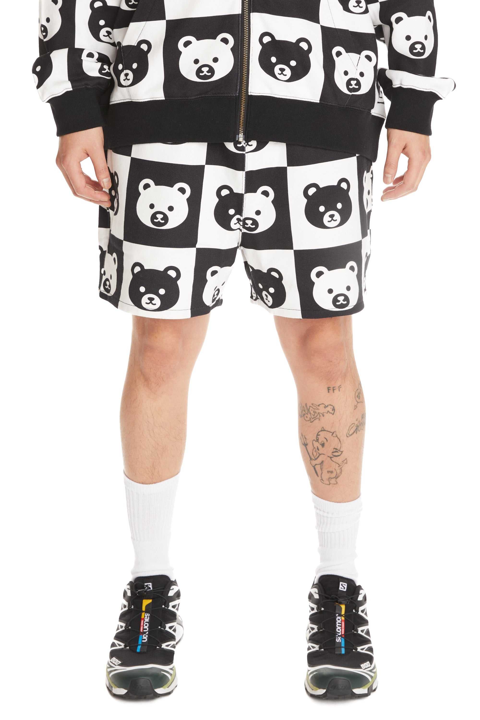 Black Multi Teddy Fresh Bear Check Shorts | OCIPVQ721