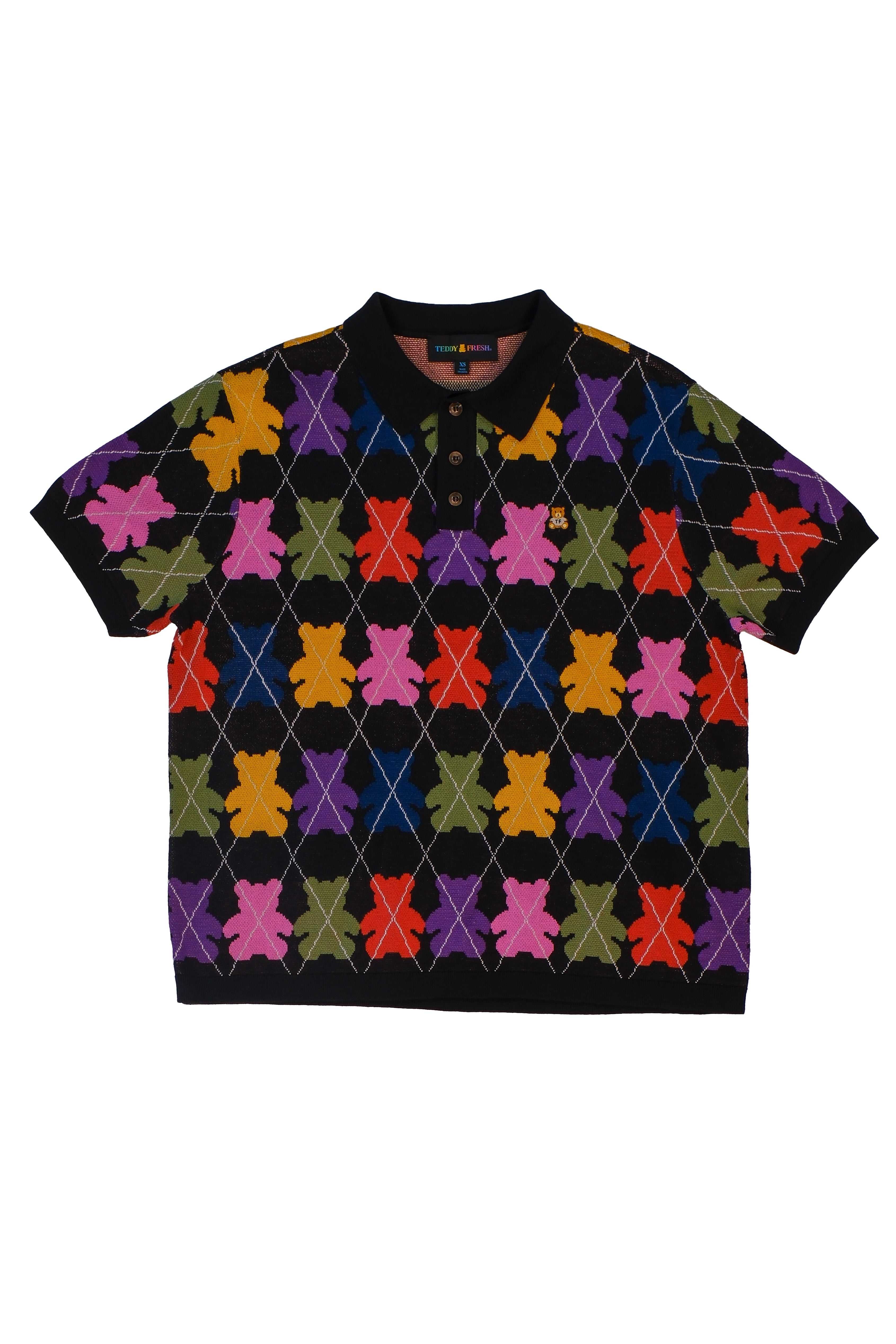 Black Multi Teddy Fresh Beargyle Knit Polo | NMUXLR345