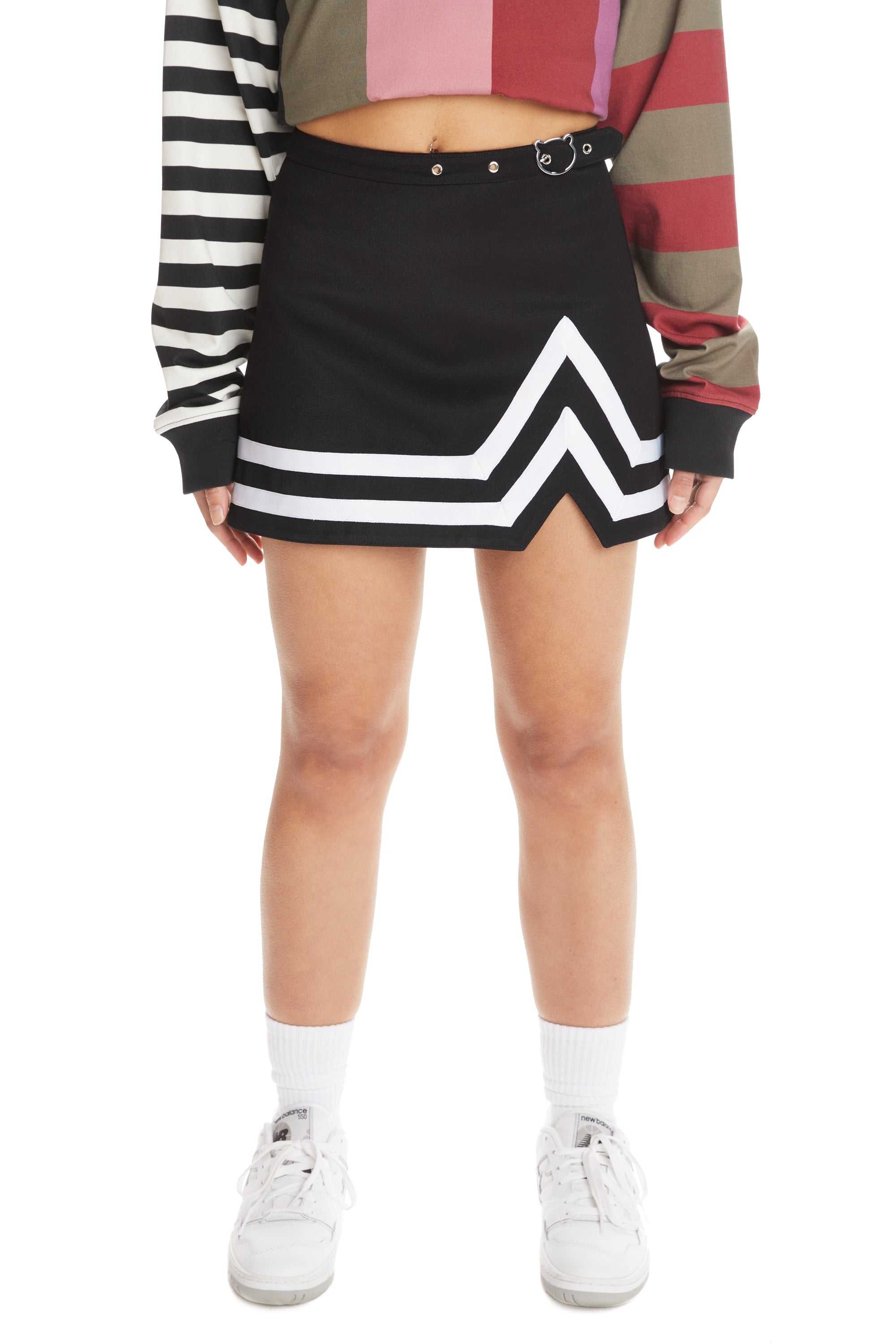 Black Teddy Fresh Bear Buckle Cheer Skirt | IJYWRU192