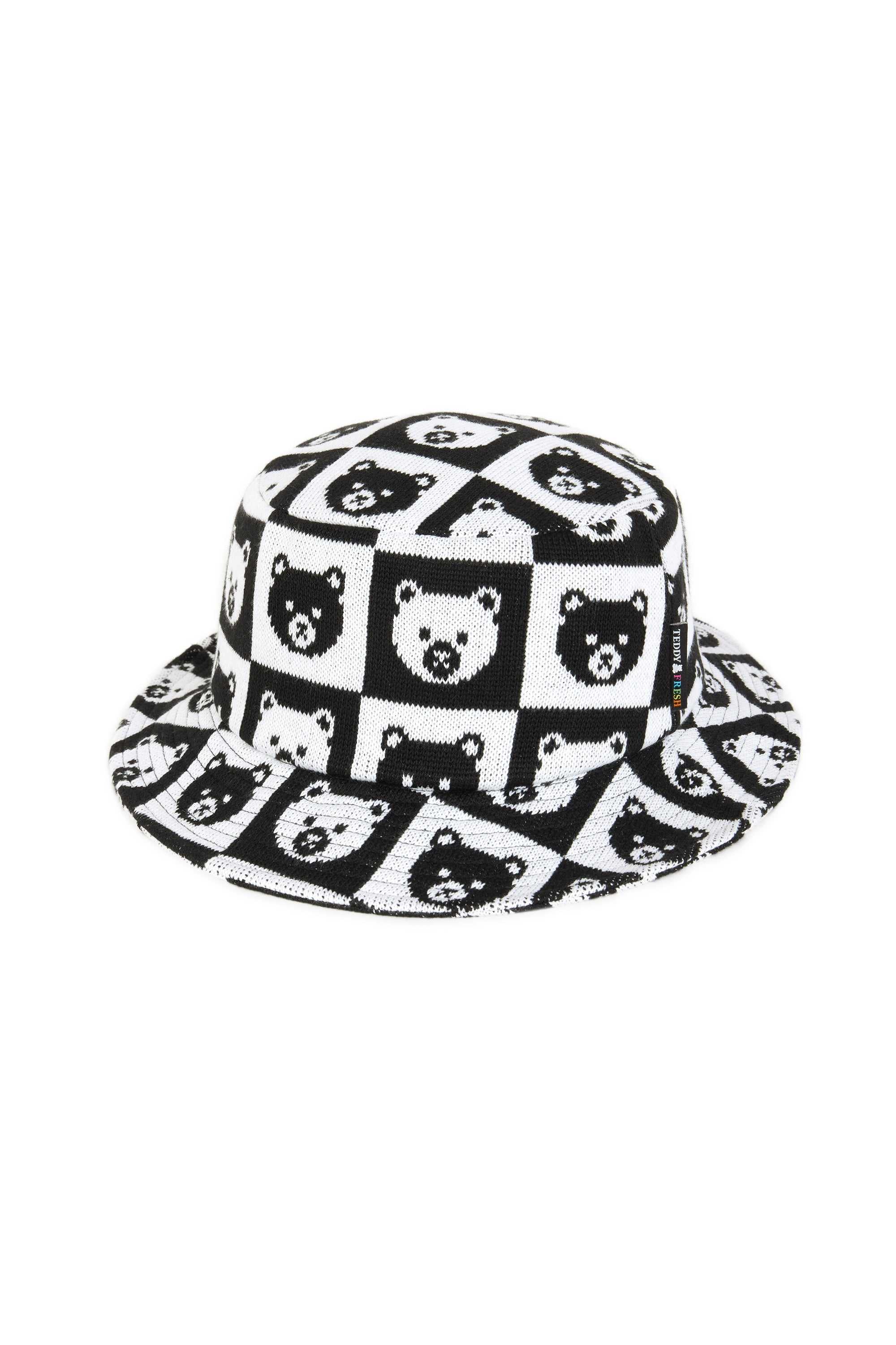 Black Teddy Fresh Bear Check Knit Hat | JEQWZU956