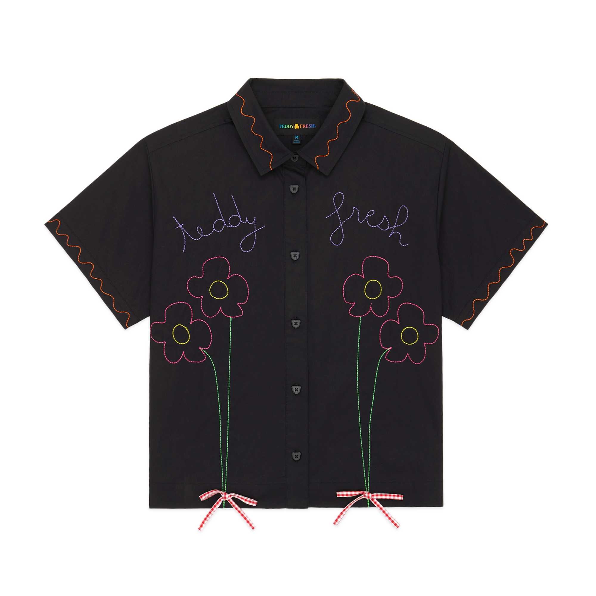 Black Teddy Fresh Bouquet Shirt | PKMBQN096