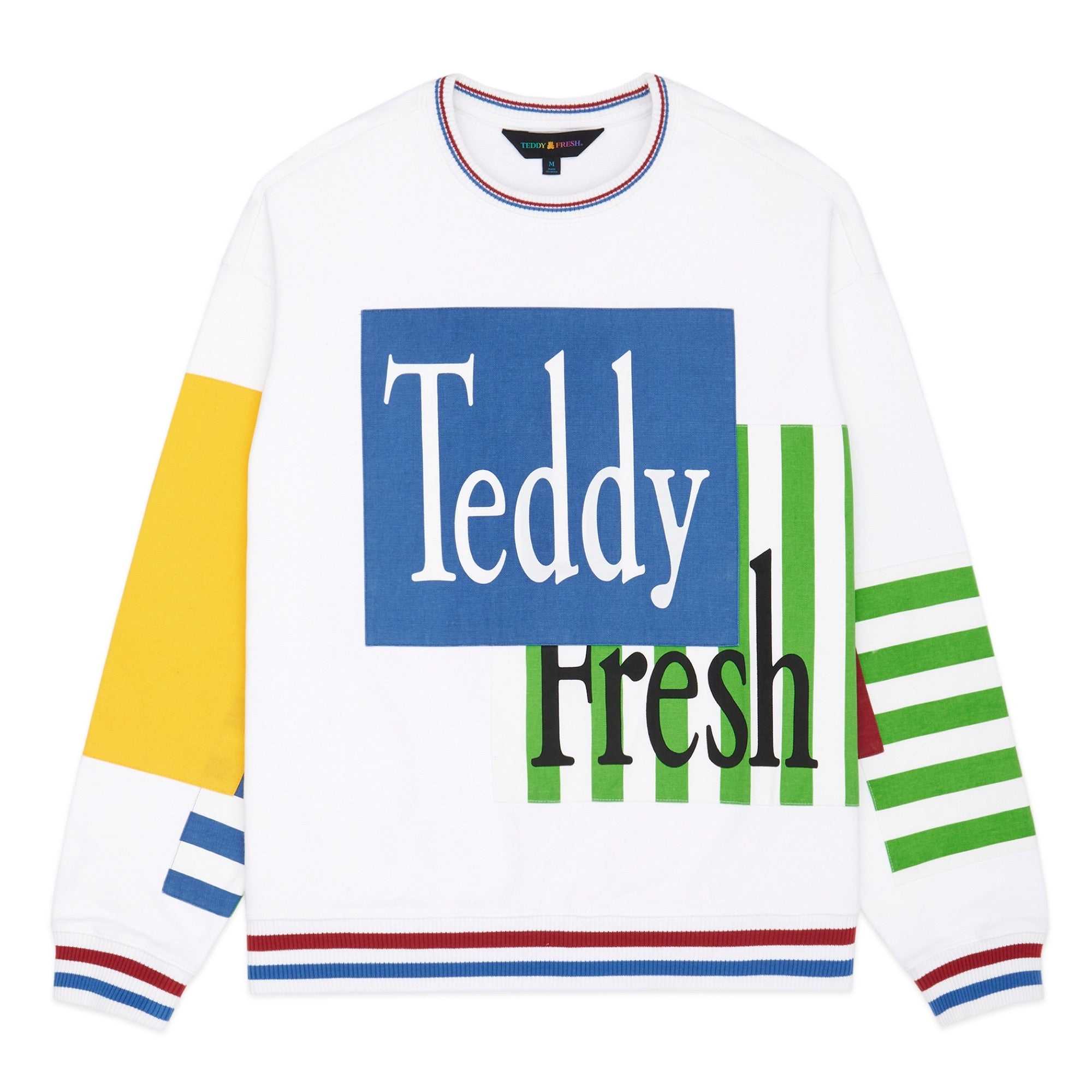 Black Teddy Fresh Box Paneled Crewneck | QIKPLT694