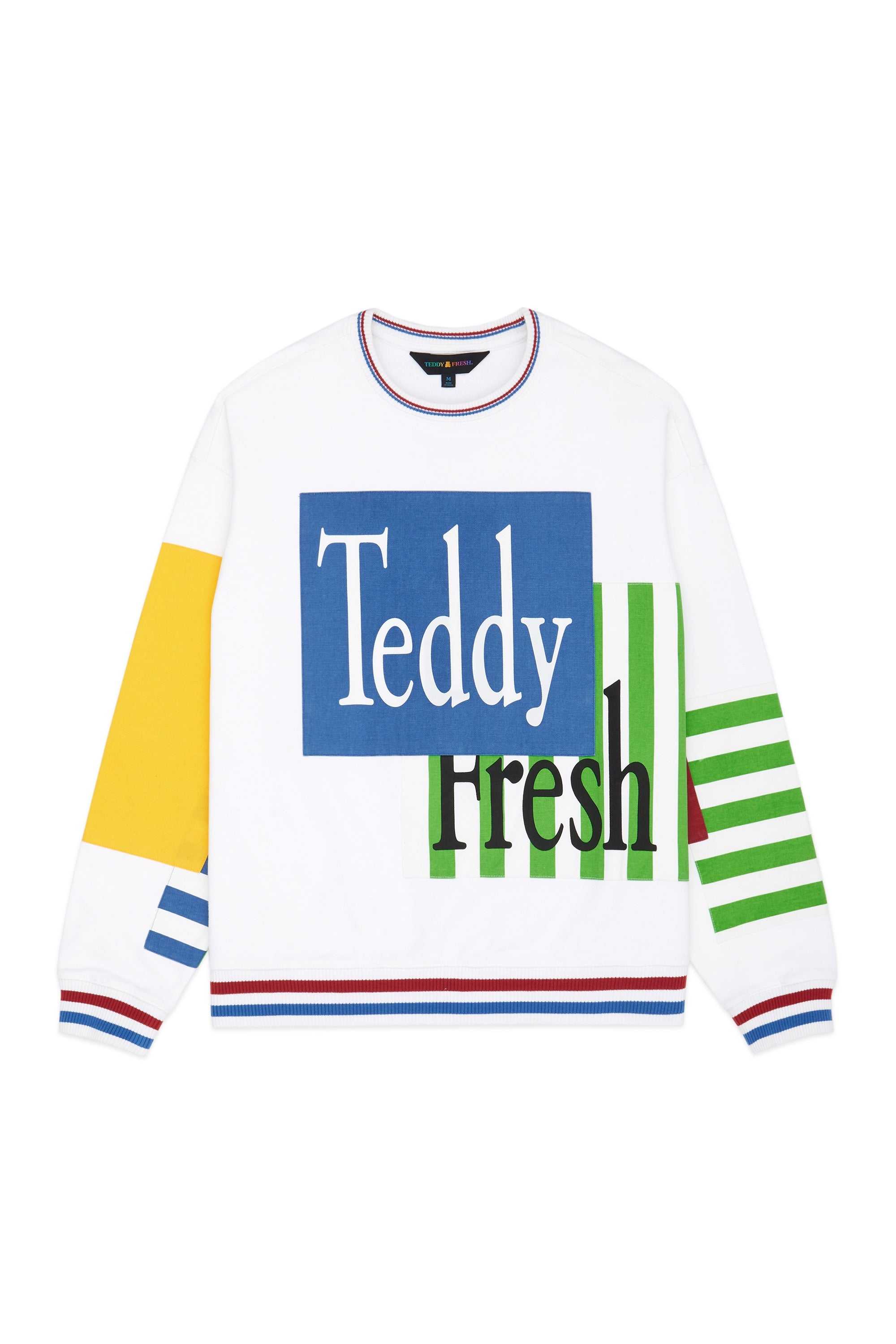 Black Teddy Fresh Box Paneled Crewneck | QIKPLT694