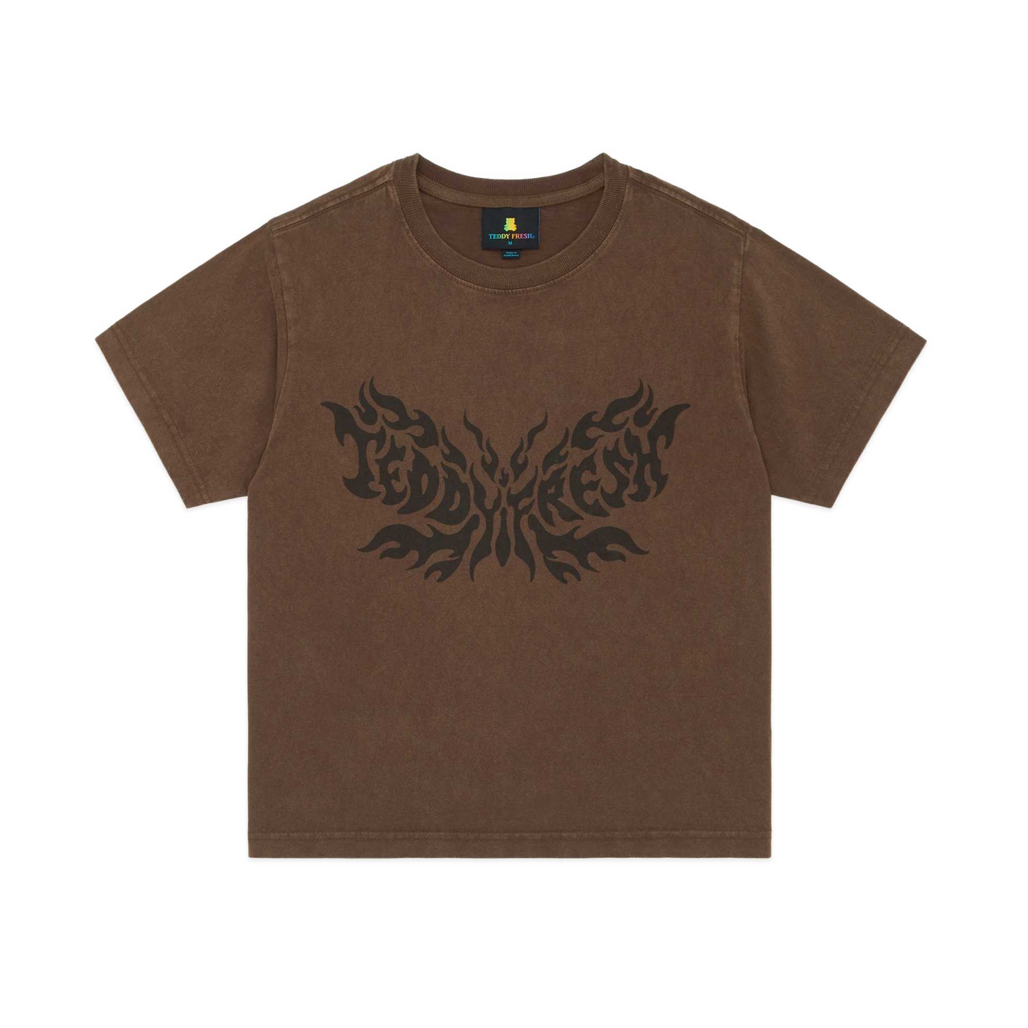 Black Teddy Fresh Butterfly Flames Tee | ITRNMP835