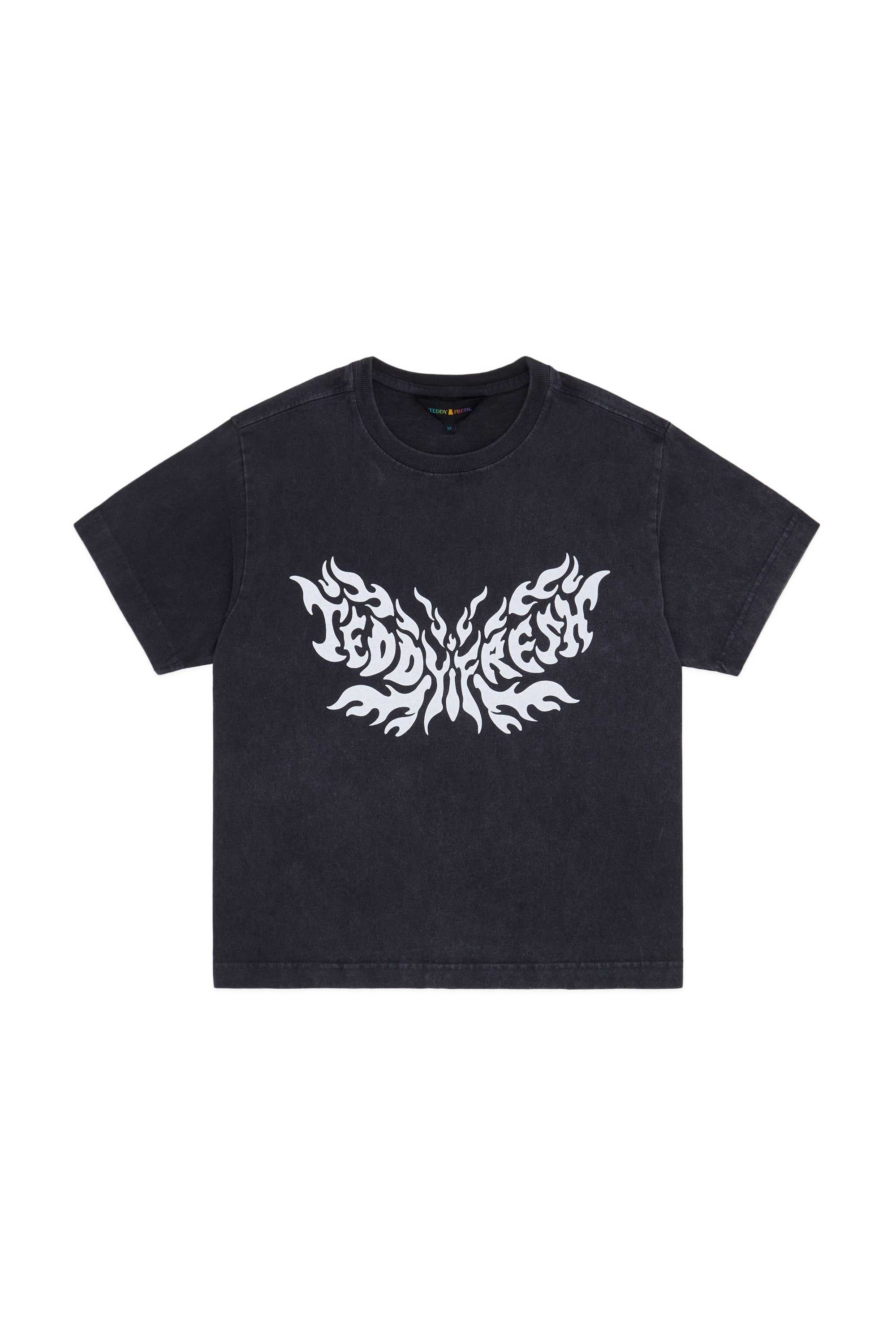 Black Teddy Fresh Butterfly Flames Tee | ITRNMP835