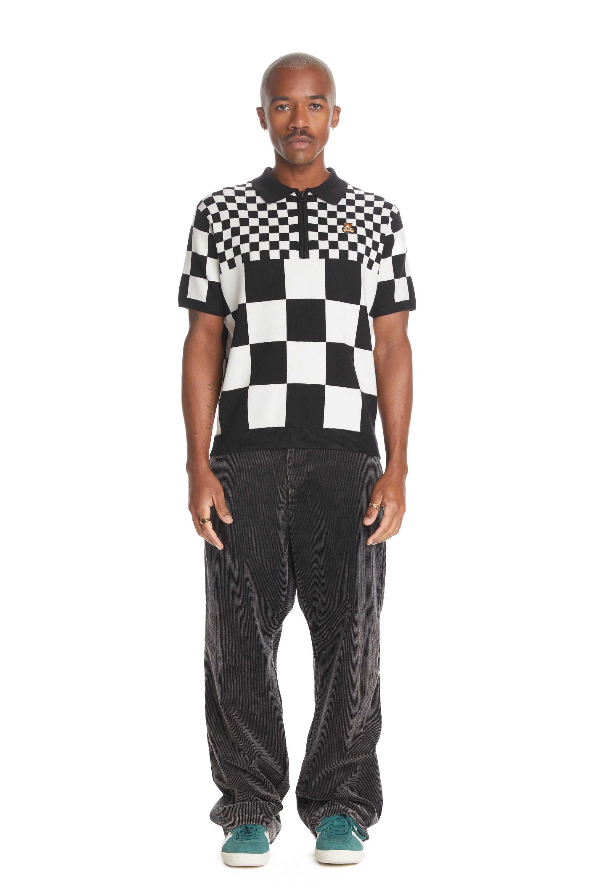 Black Teddy Fresh Check Clash Sweater | XPLUBT256