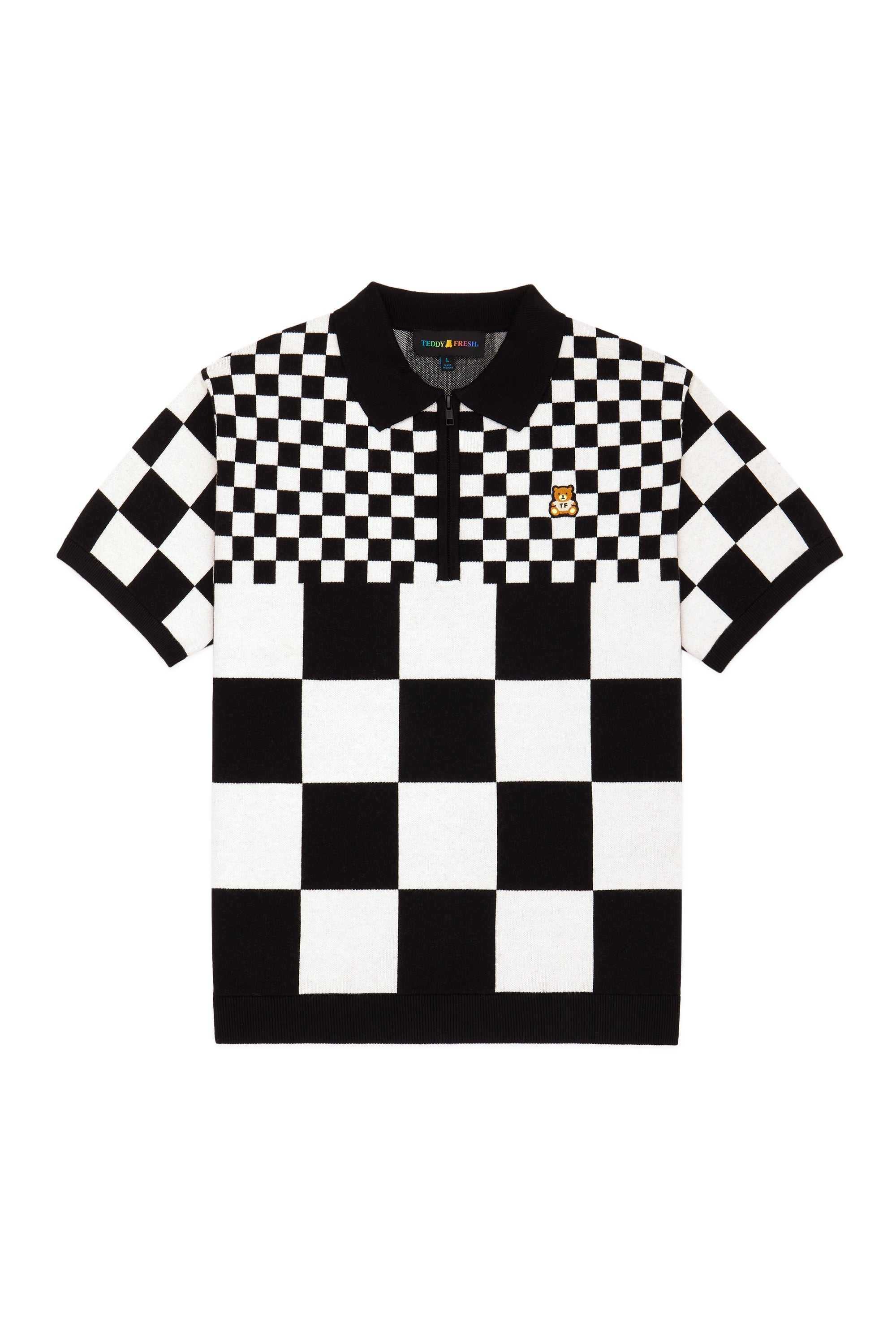 Black Teddy Fresh Check Clash Sweater | XPLUBT256