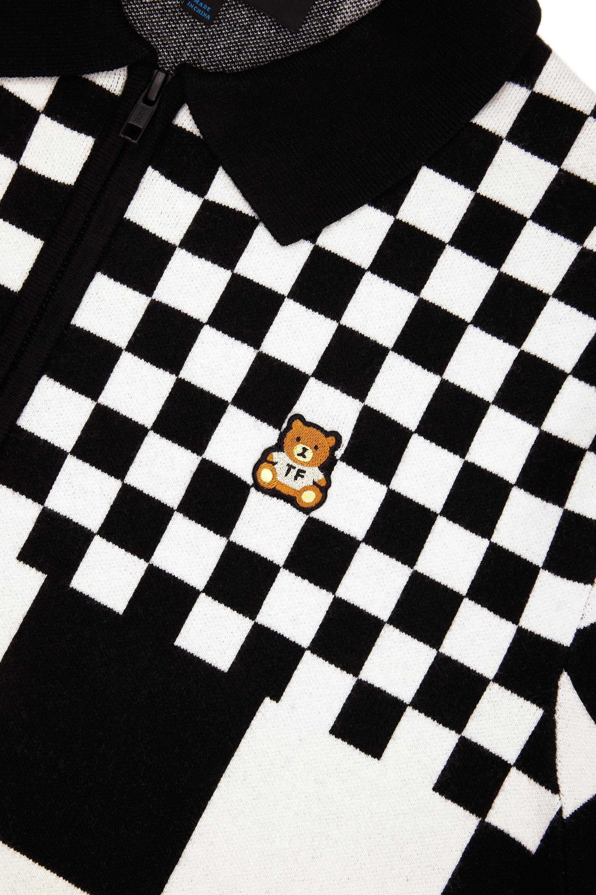 Black Teddy Fresh Check Clash Sweater | XPLUBT256