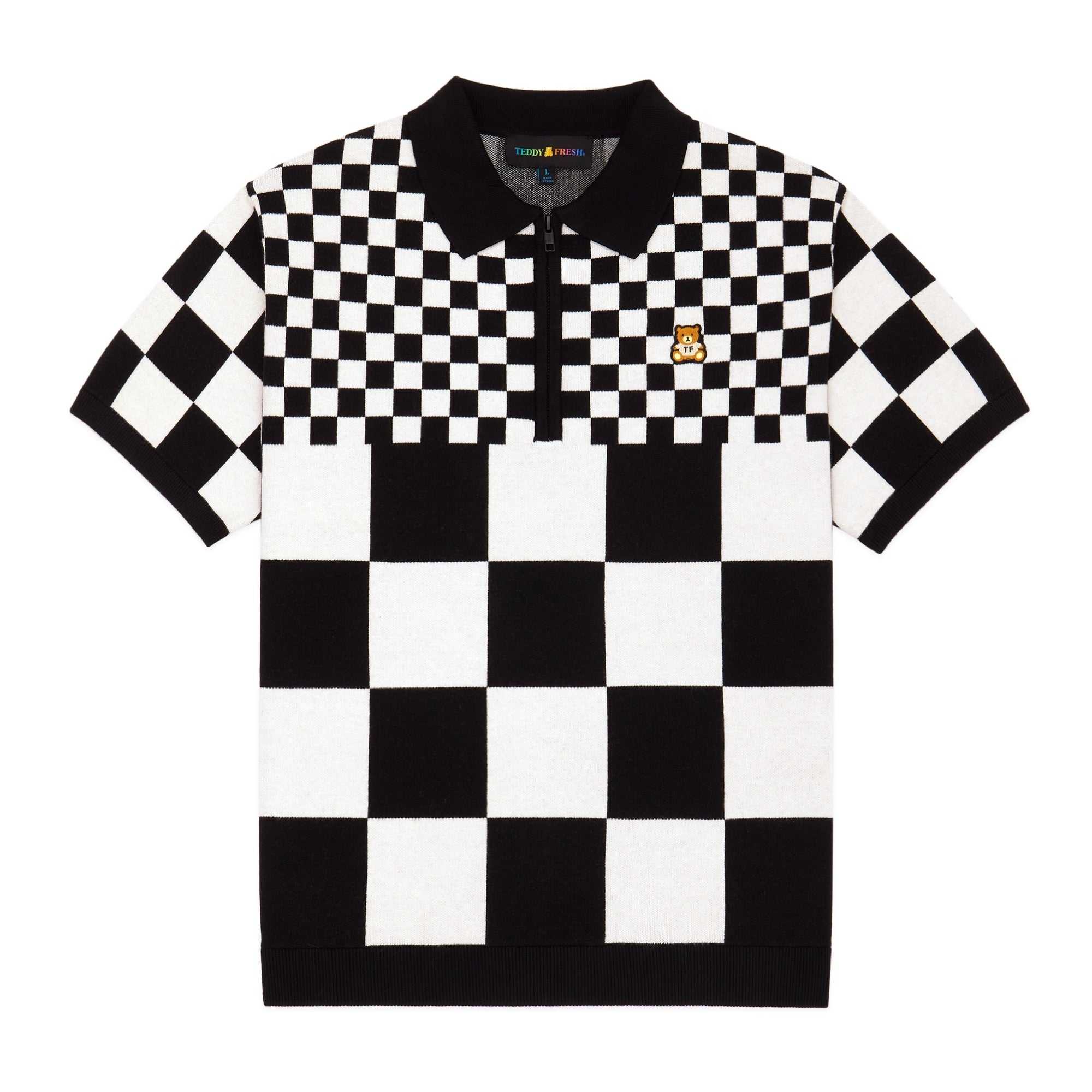 Black Teddy Fresh Check Clash Sweater | XPLUBT256