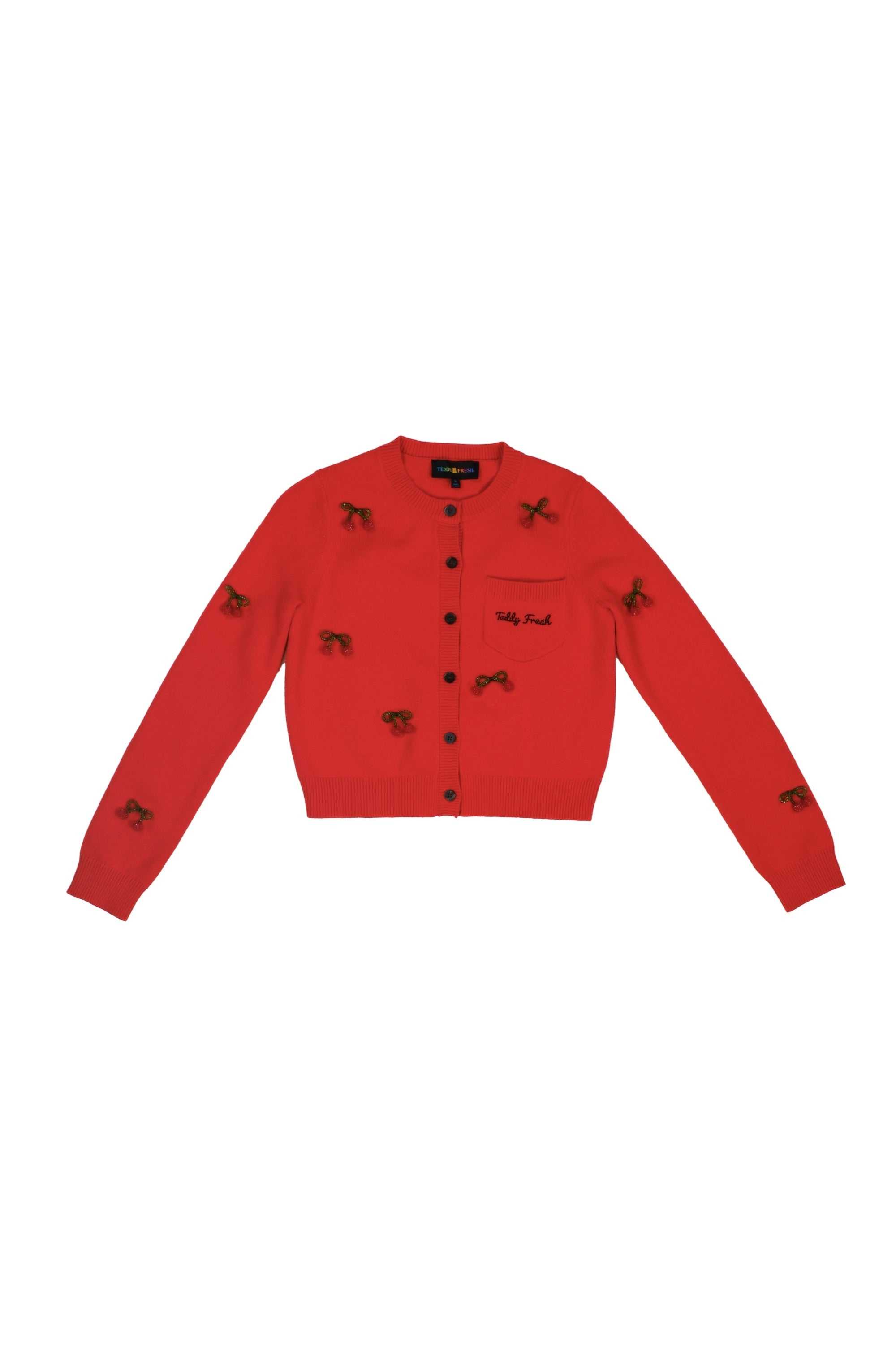 Black Teddy Fresh Cherry On Top Cardigan | XKPWZM905