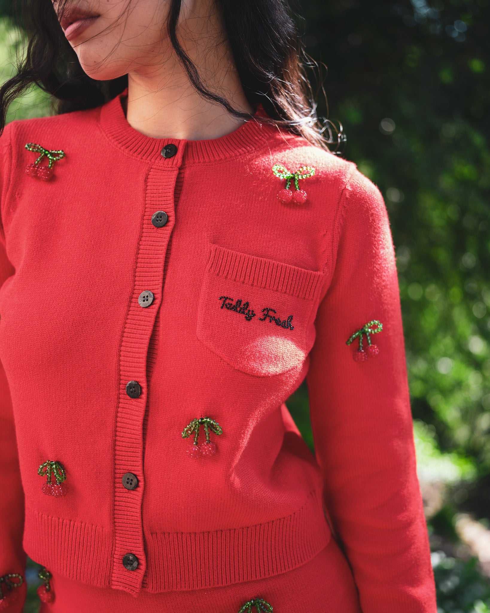 Black Teddy Fresh Cherry On Top Cardigan | XKPWZM905