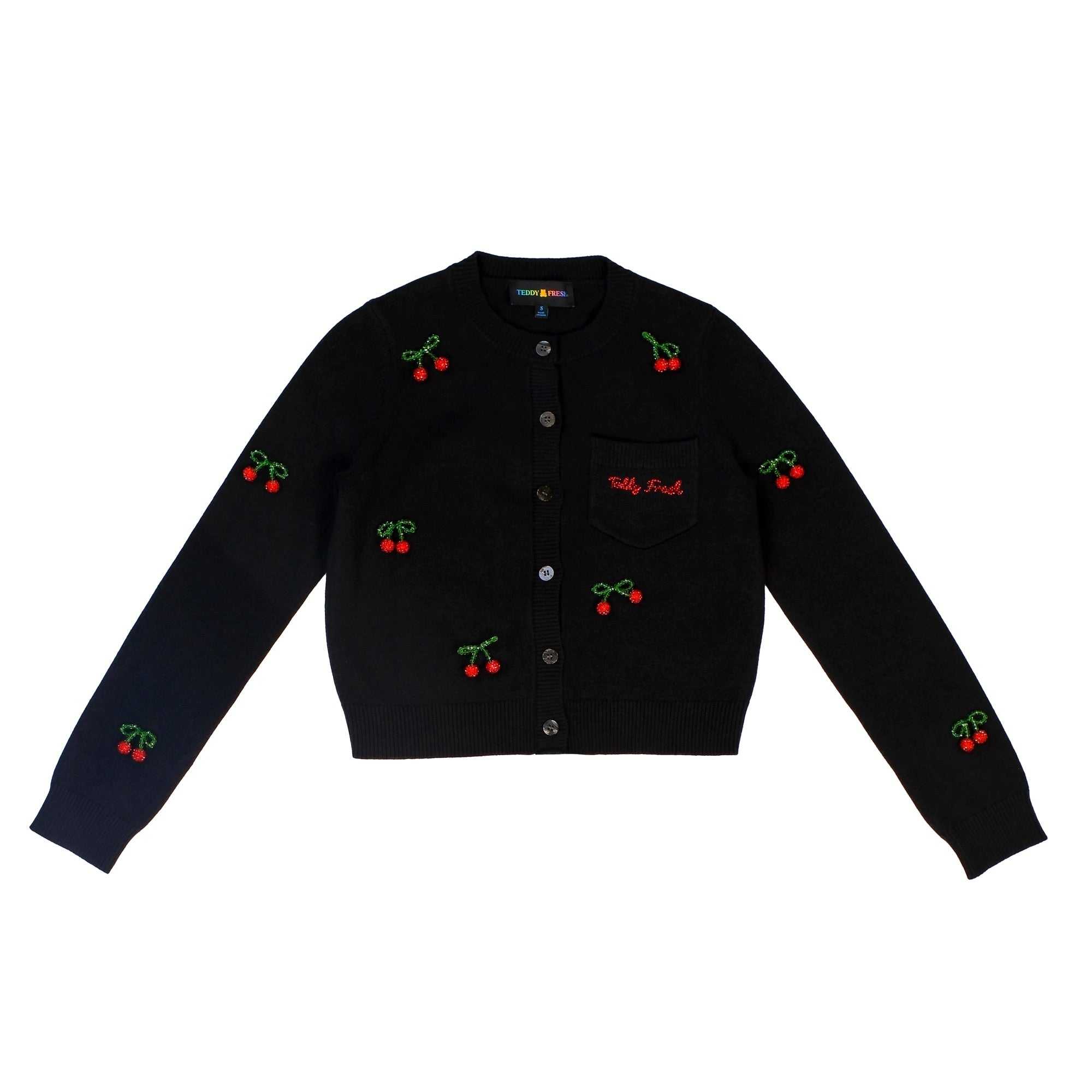 Black Teddy Fresh Cherry On Top Cardigan | XKPWZM905