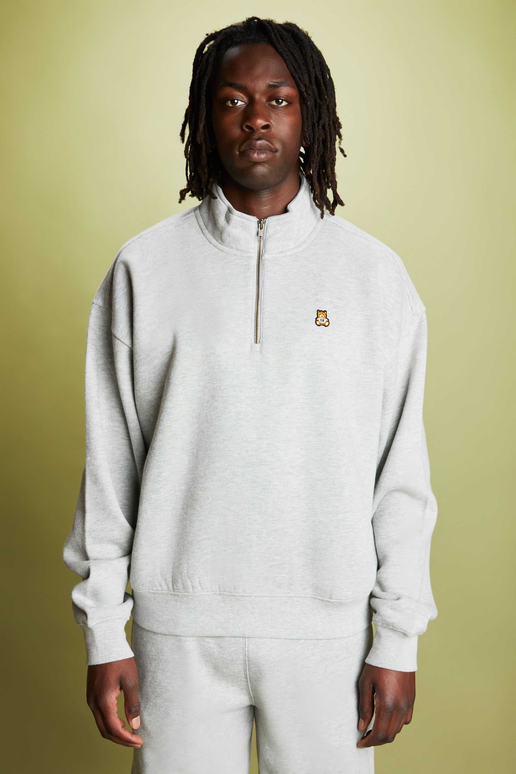 Black Teddy Fresh Classic Funnel Neck Zip Sweatshirt | MKQXOG094