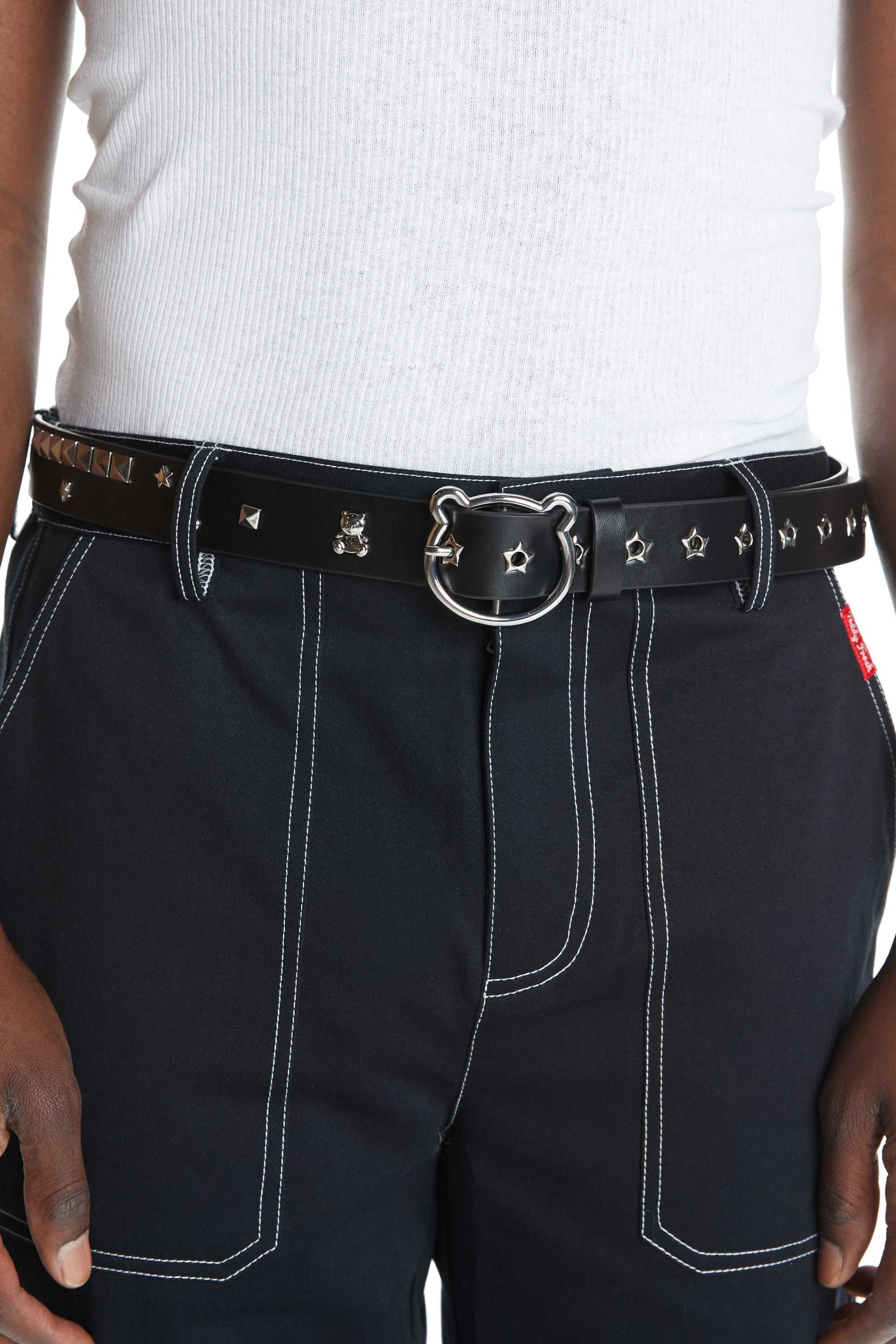 Black Teddy Fresh Embellished Belt | UALOFC615