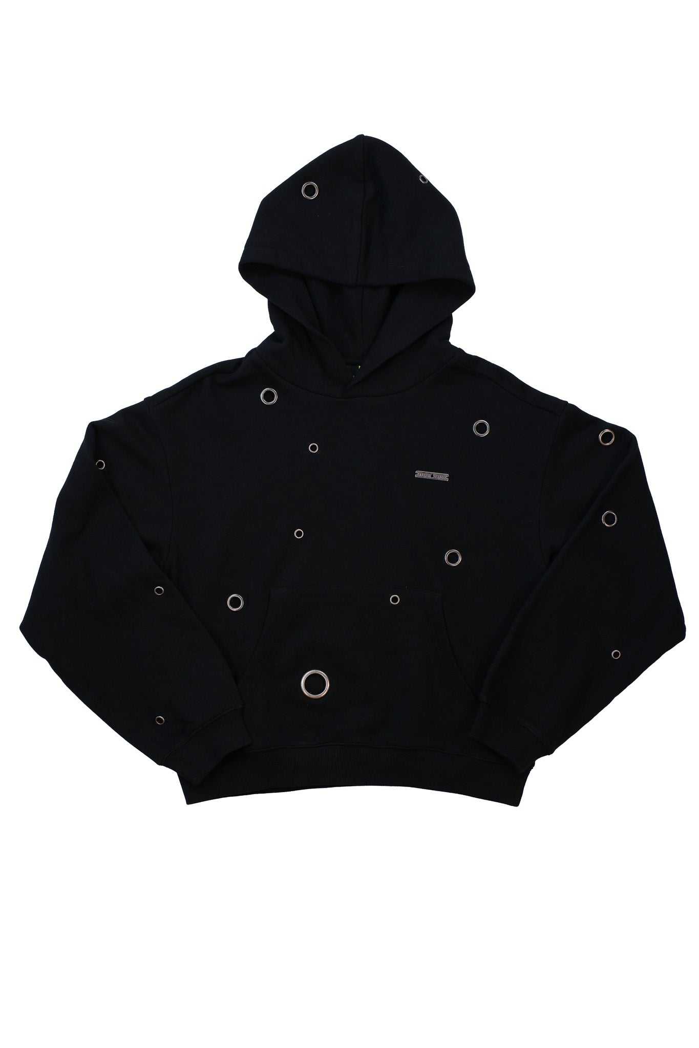 Black Teddy Fresh Eyelet Hoodie | WBKLVC256