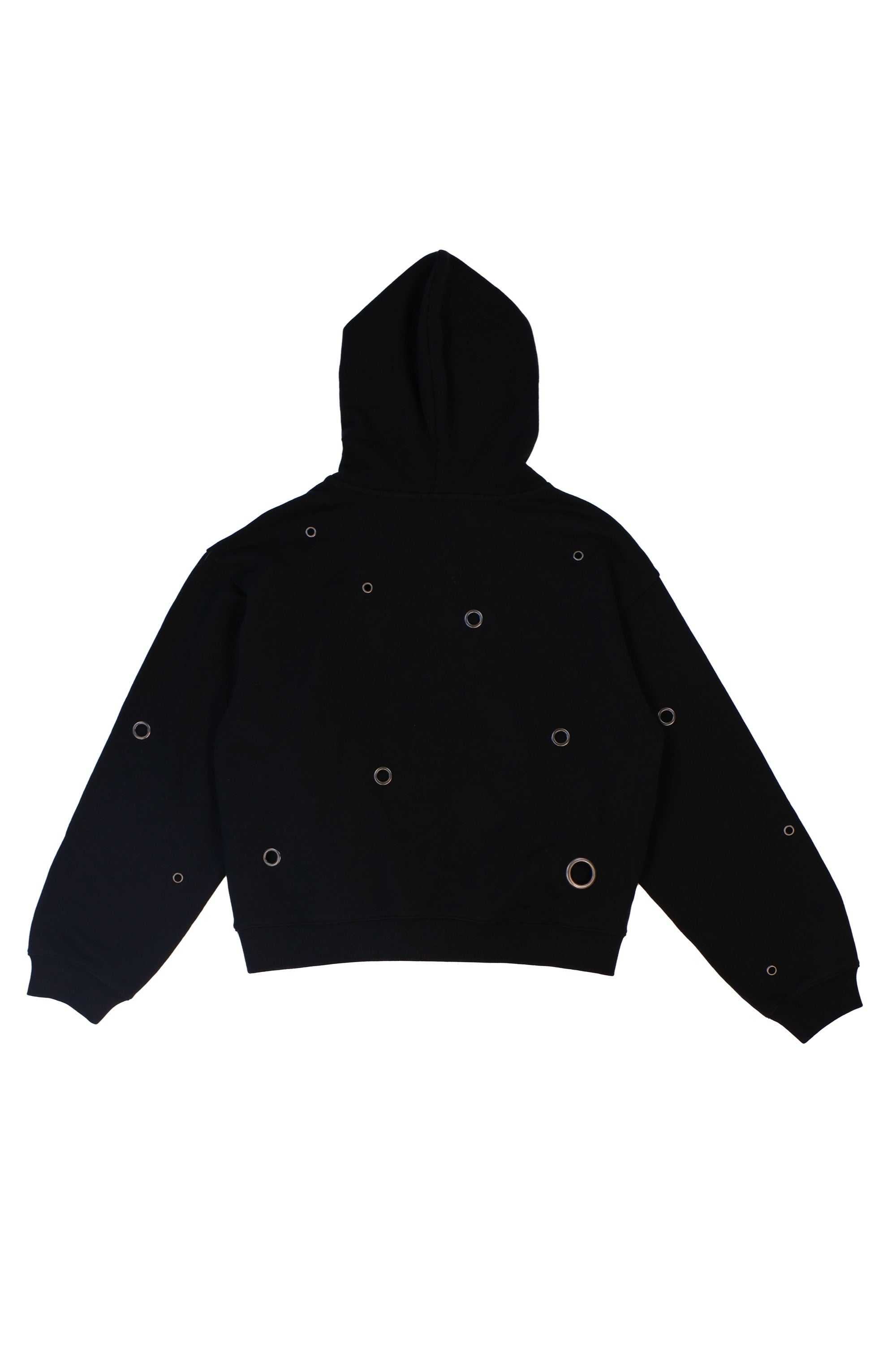 Black Teddy Fresh Eyelet Hoodie | WBKLVC256