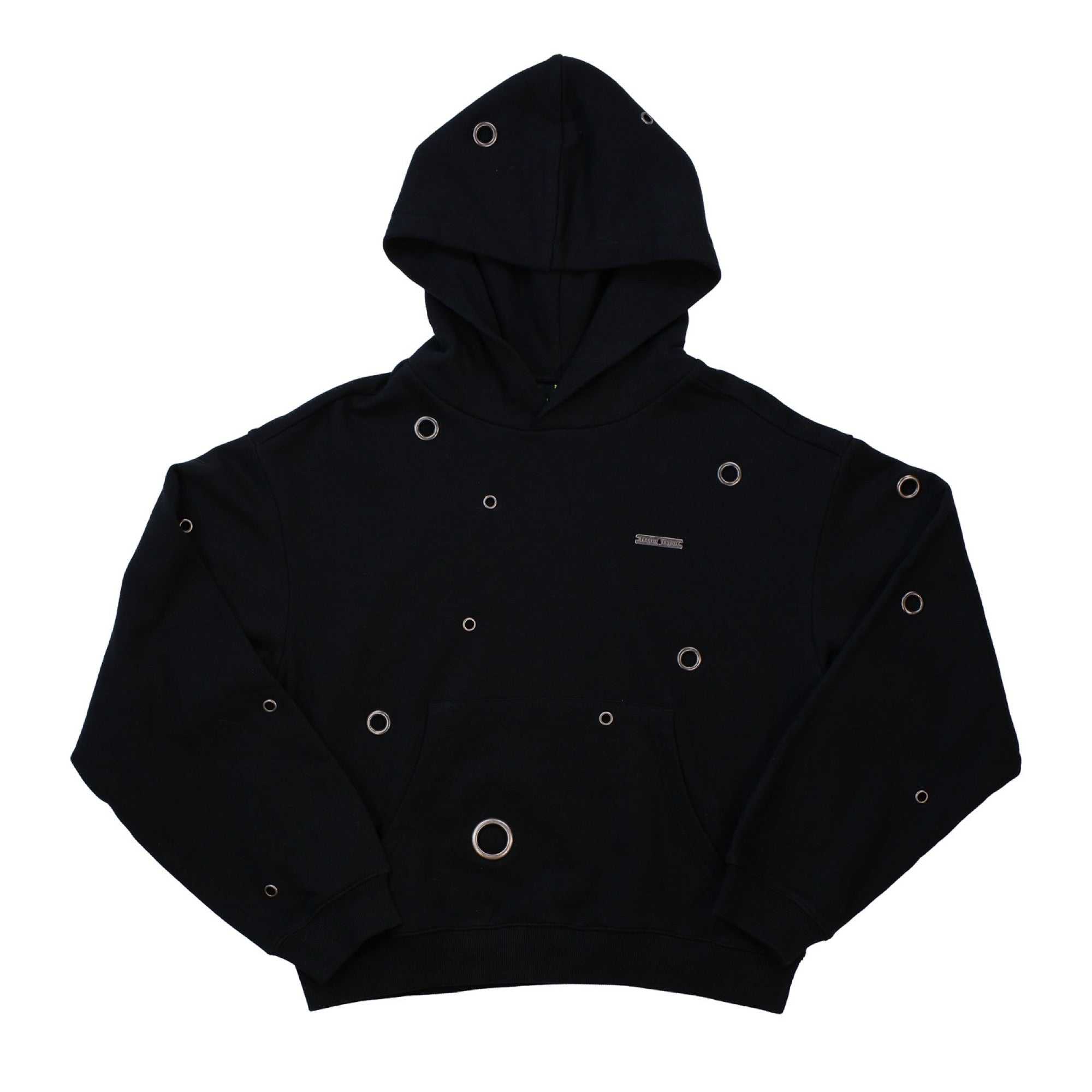 Black Teddy Fresh Eyelet Hoodie | WBKLVC256