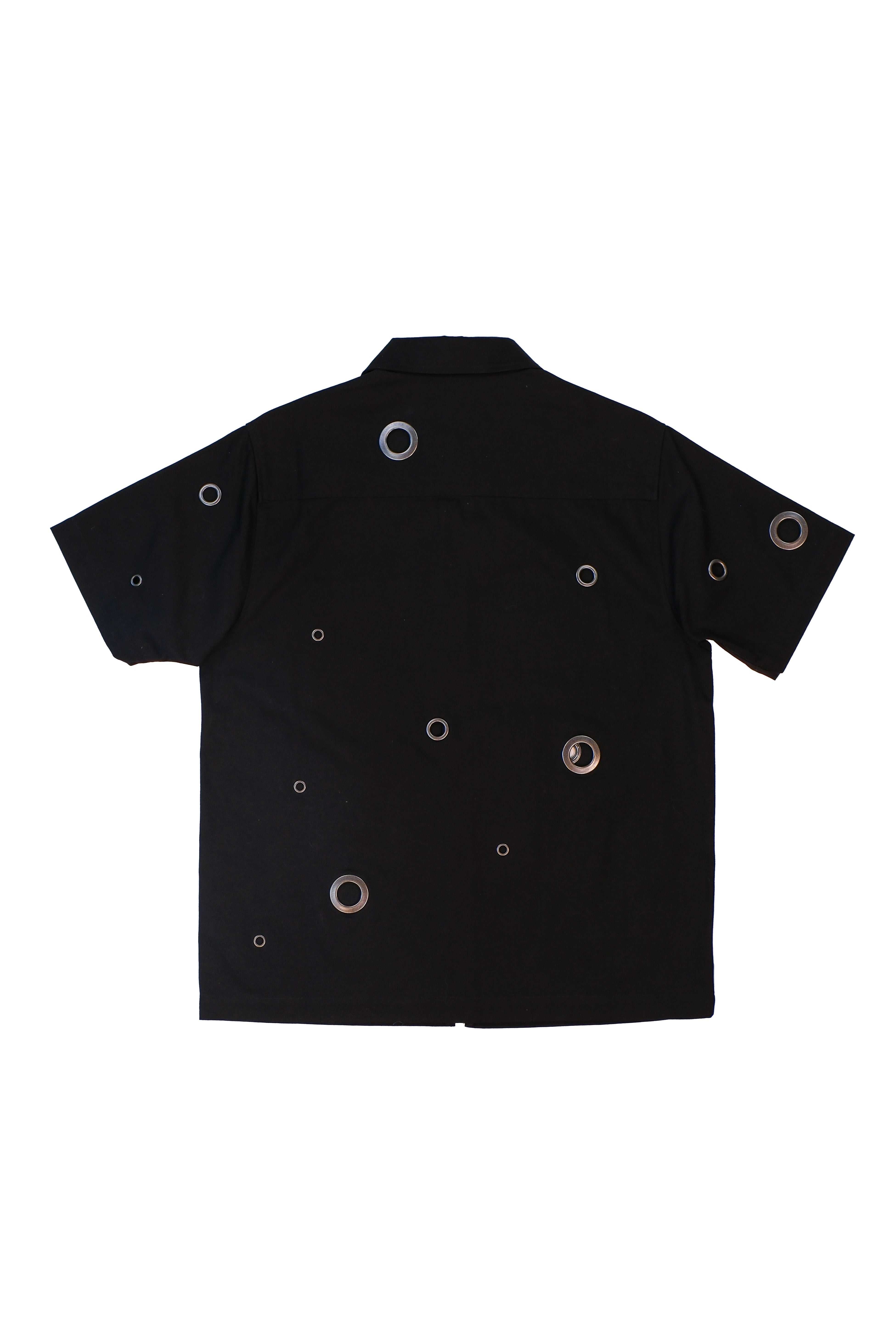 Black Teddy Fresh Eyelet Zip Shirt | PQFYJO196