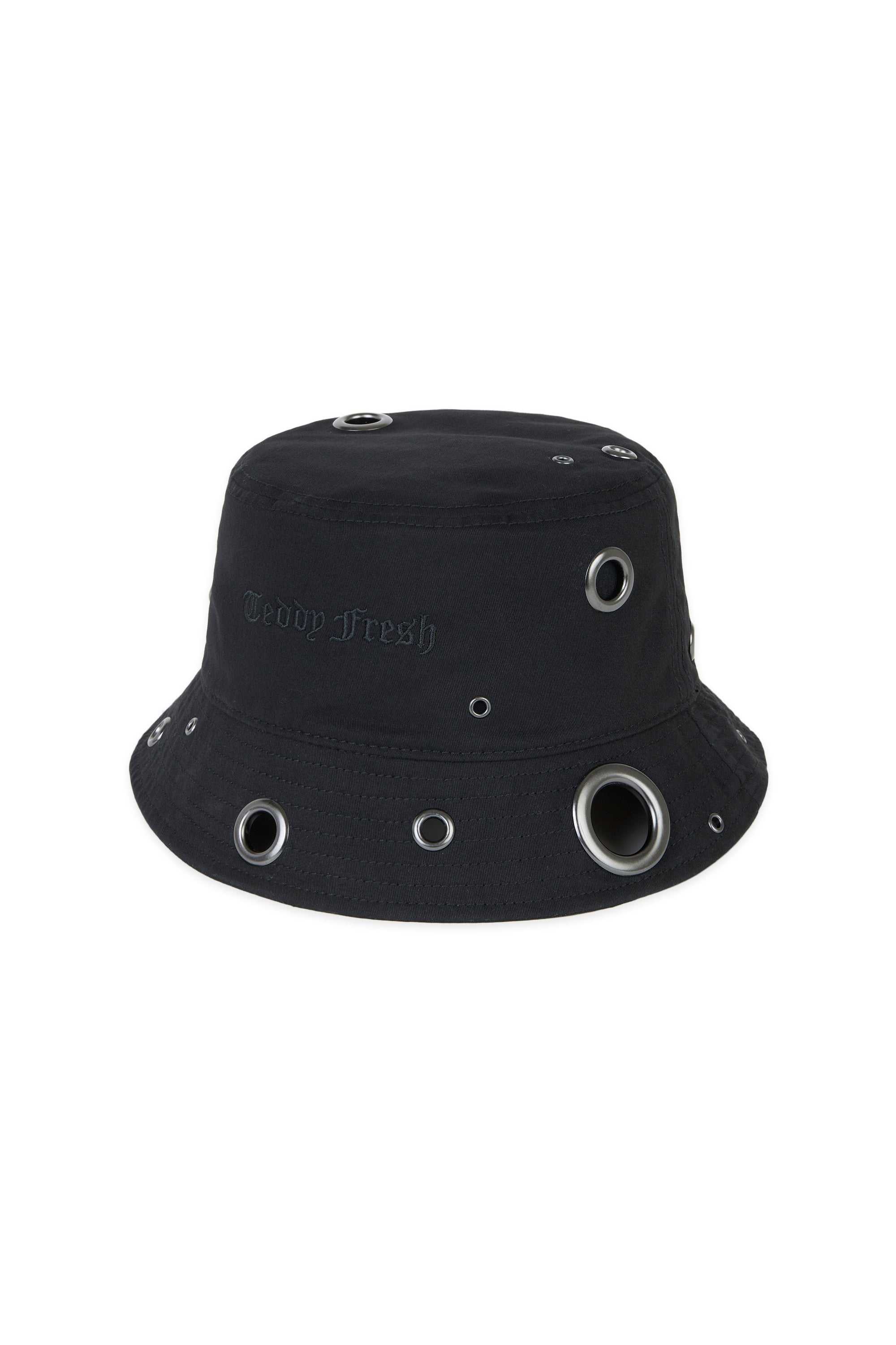 Black Teddy Fresh Eyelets Bucket Hat | NSAGDY617