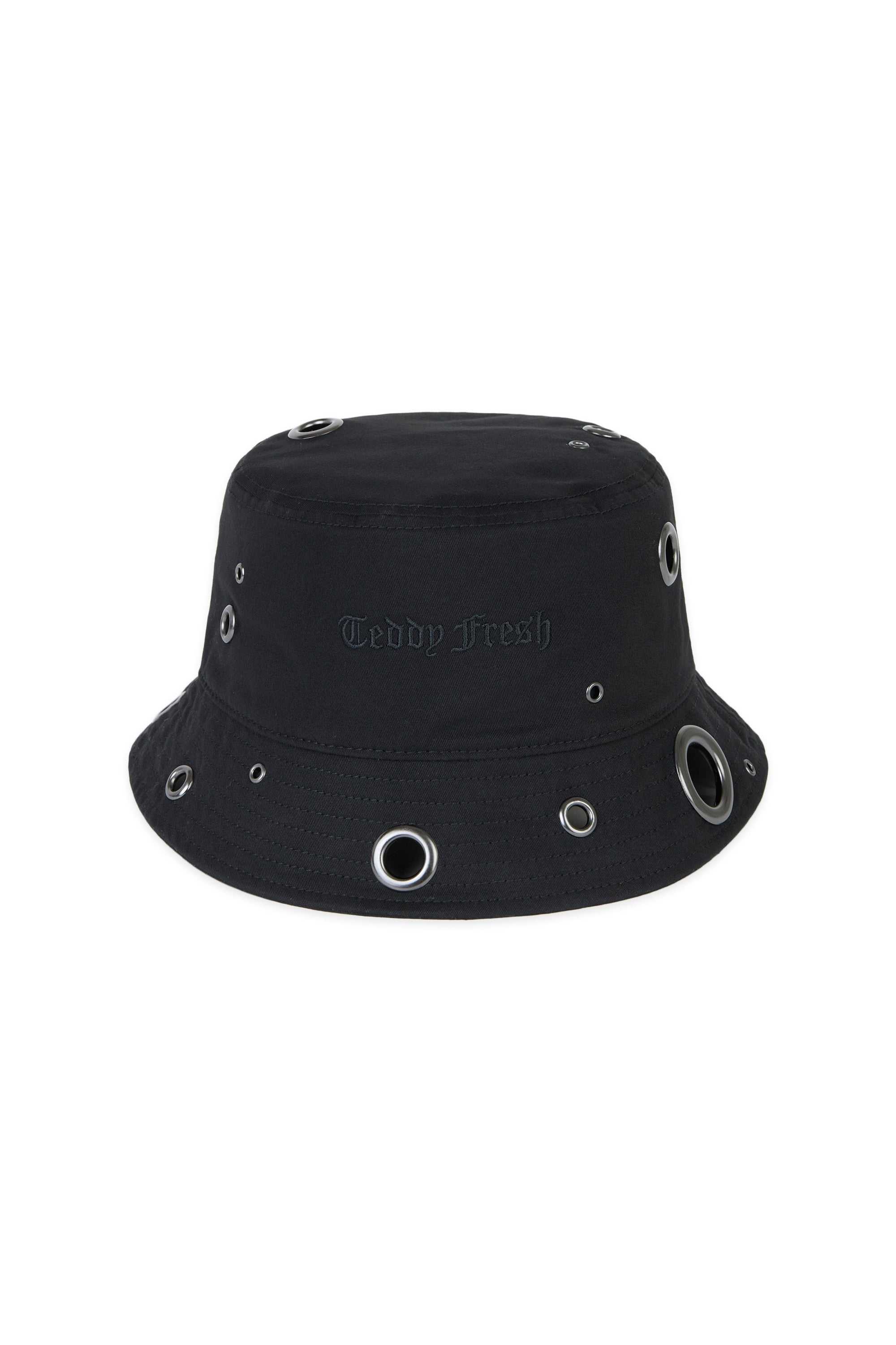 Black Teddy Fresh Eyelets Bucket Hat | NSAGDY617