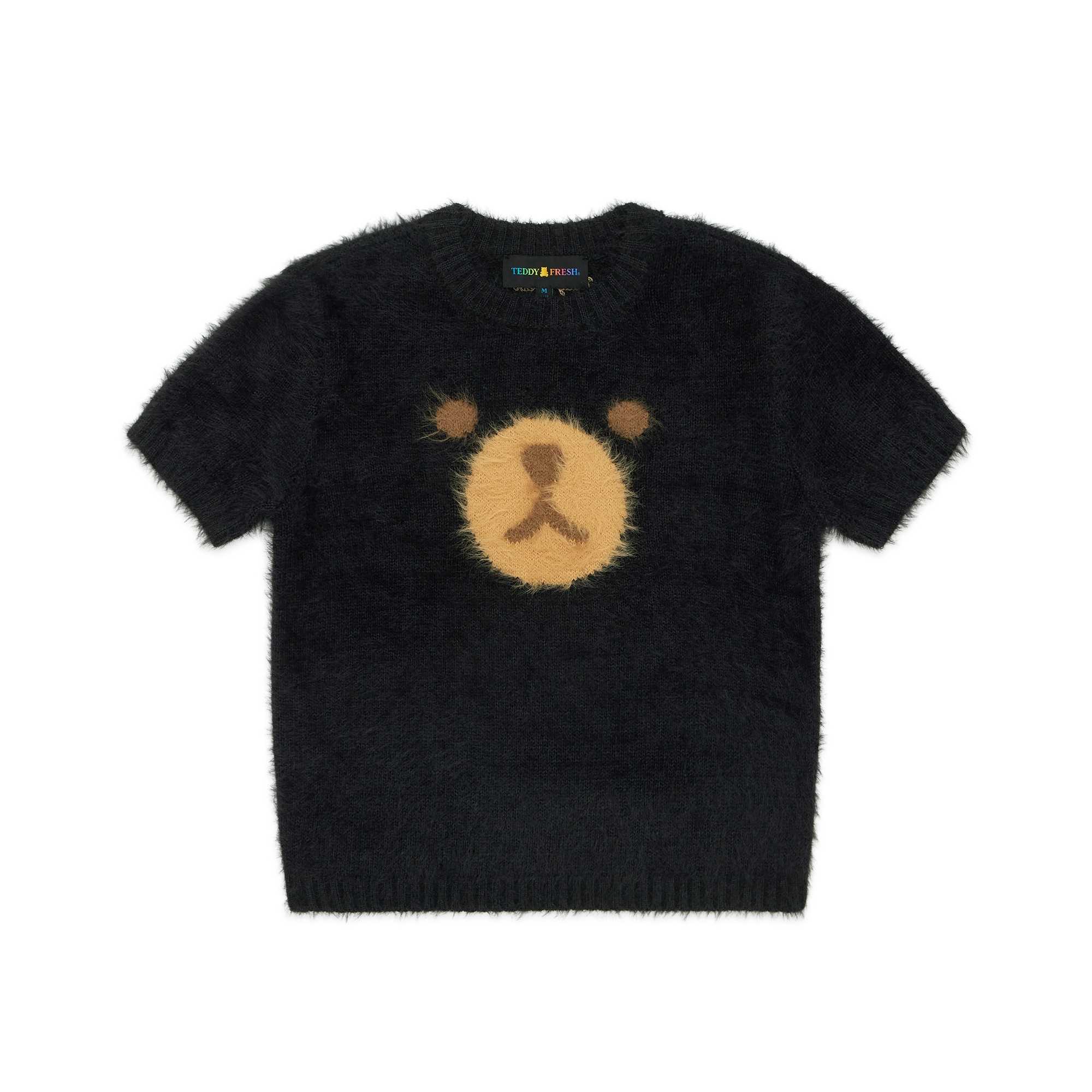 Black Teddy Fresh Fluffy Bear Sweater | MYRFDV539