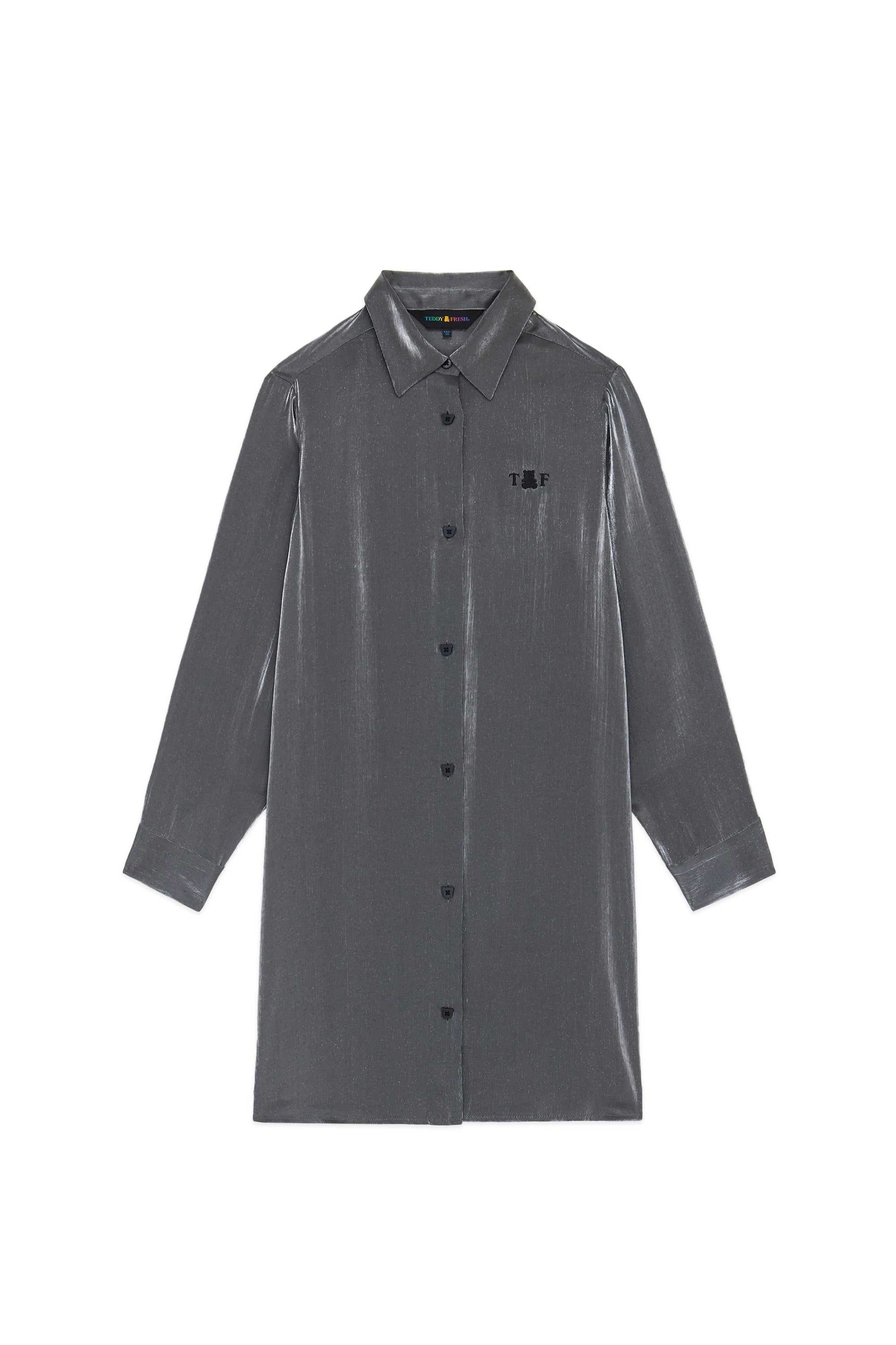 Black Teddy Fresh Iridescent Shirt Dress | QZPLGU130