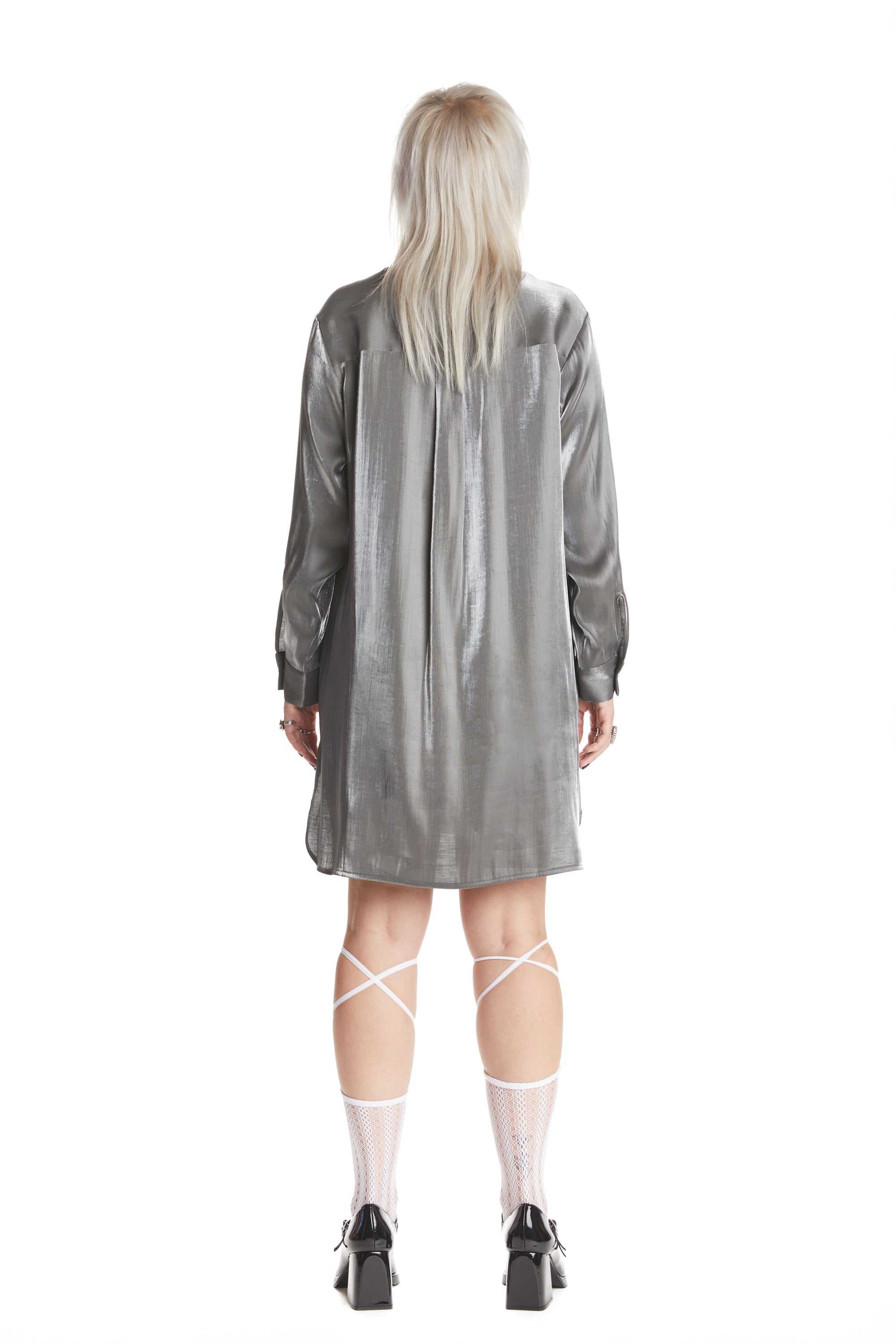 Black Teddy Fresh Iridescent Shirt Dress | QZPLGU130