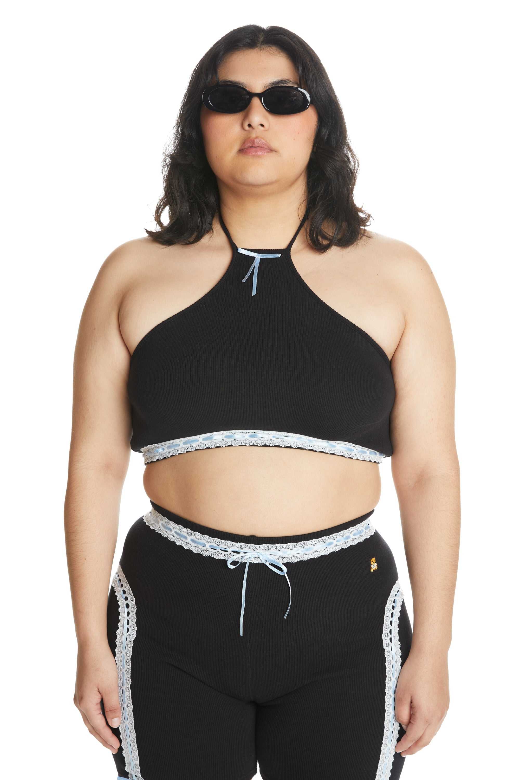 Black Teddy Fresh Little Bow Crop Top | WNUILJ460