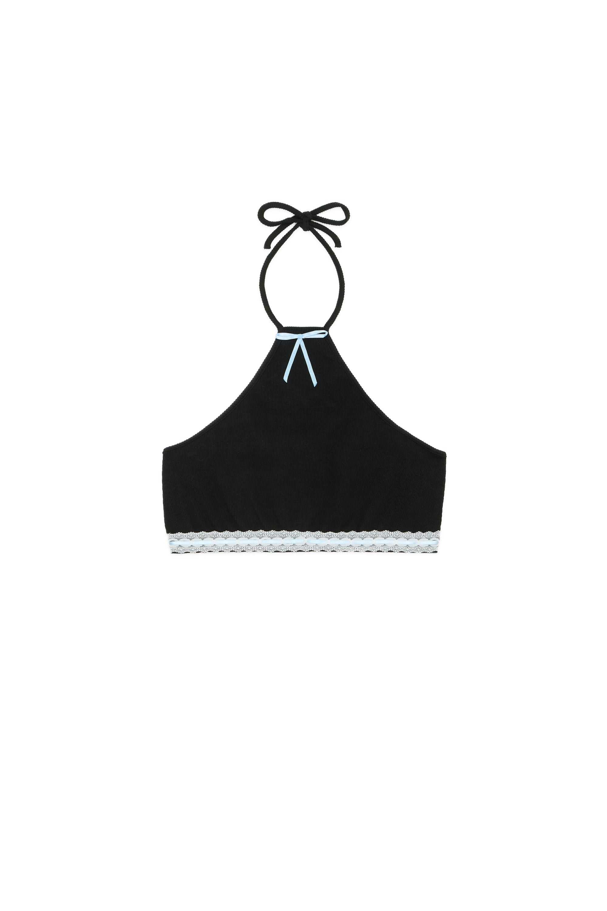 Black Teddy Fresh Little Bow Crop Top | WNUILJ460