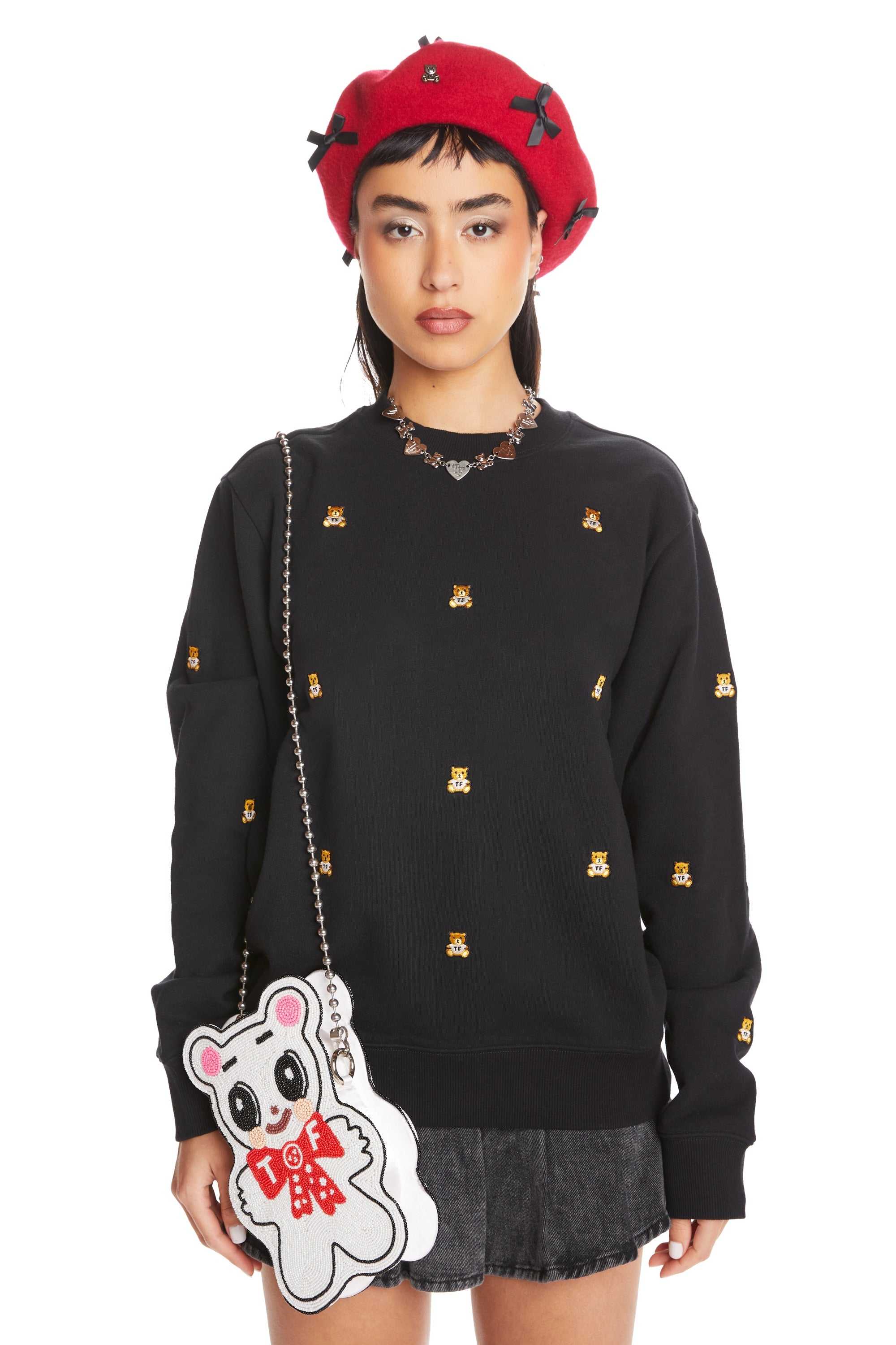 Black Teddy Fresh Many Bears Sweatshirt | RNDCFM891