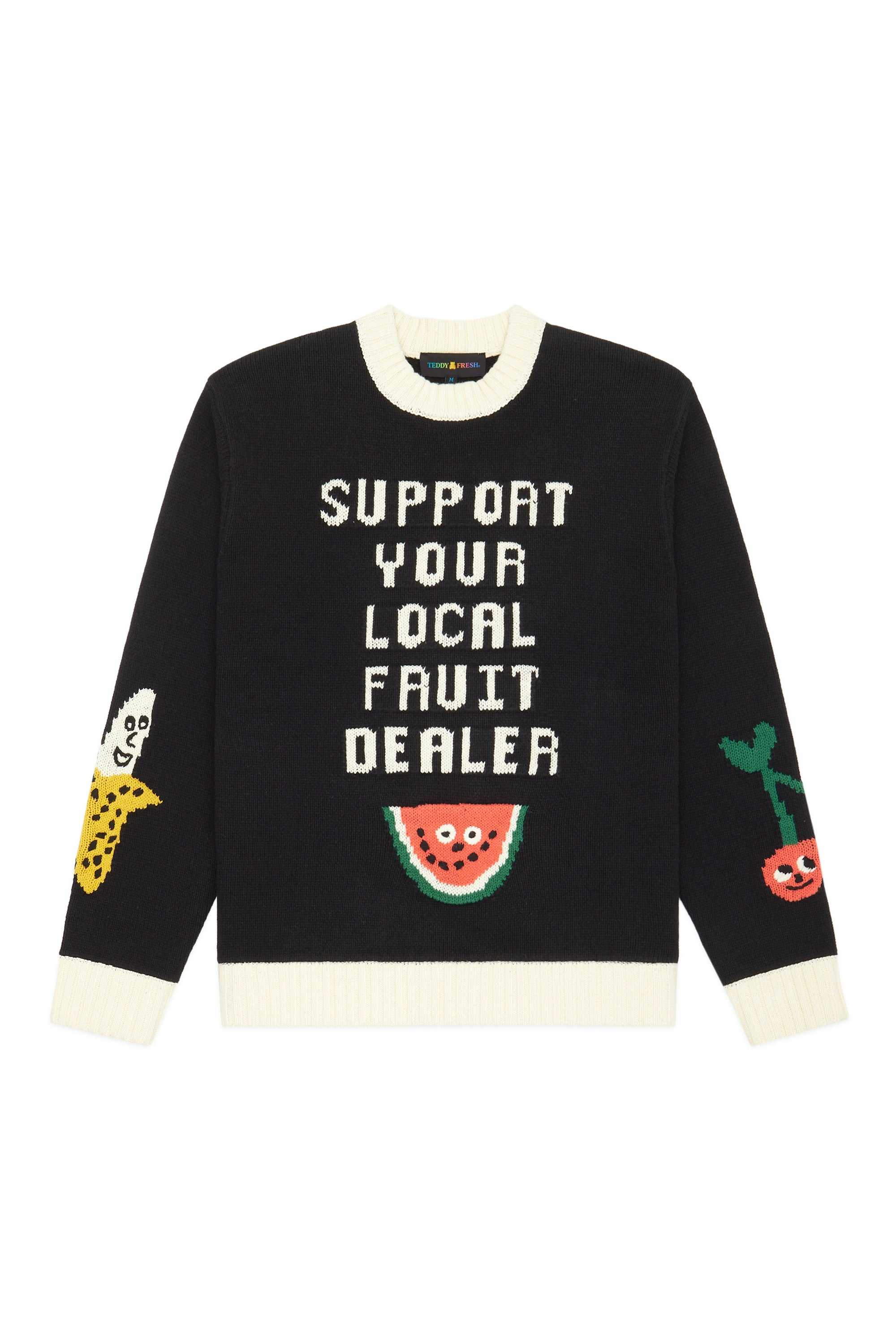 Black Teddy Fresh Support Your Dealer Sweater | WUTZMY058