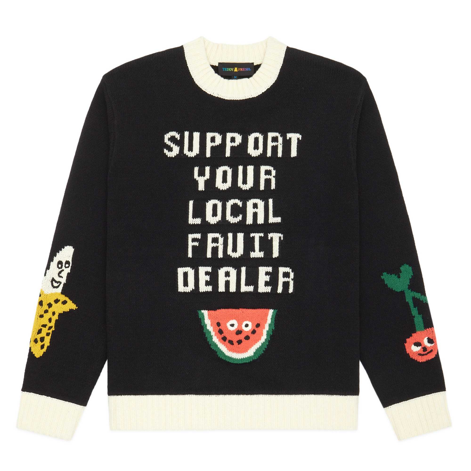 Black Teddy Fresh Support Your Dealer Sweater | WUTZMY058