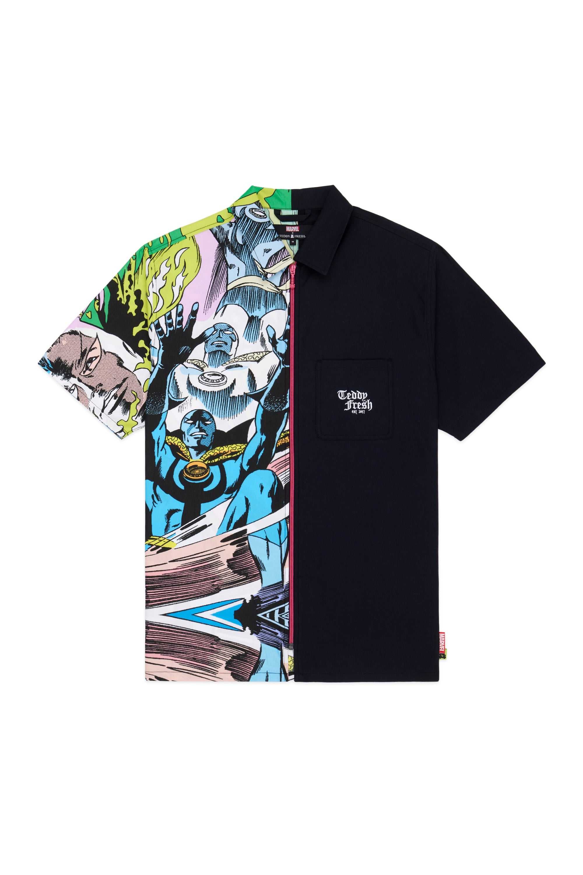 Black Teddy Fresh TF x Marvel Dr. Strange Zip Shirt | IVUJLO749