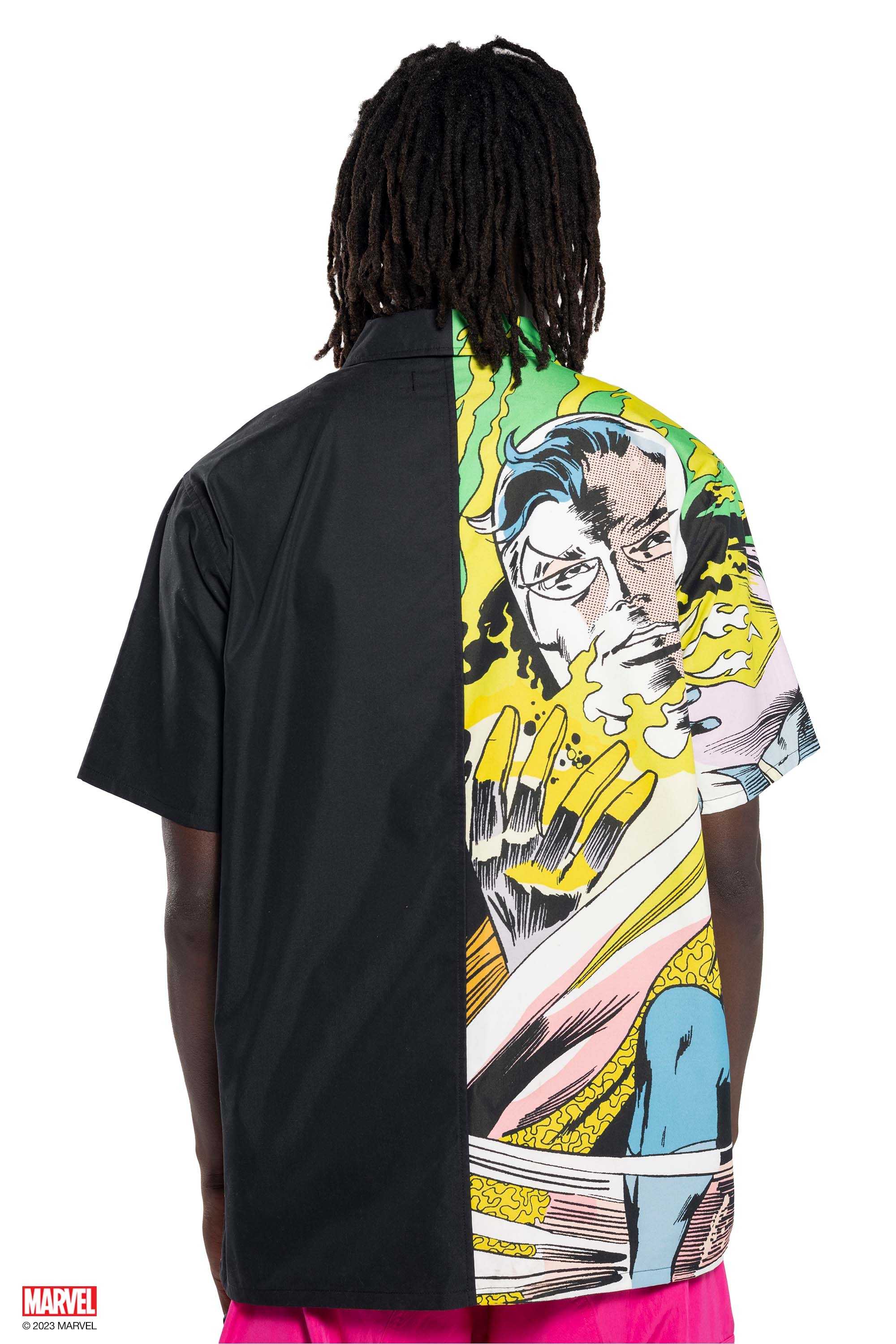 Black Teddy Fresh TF x Marvel Dr. Strange Zip Shirt | IVUJLO749