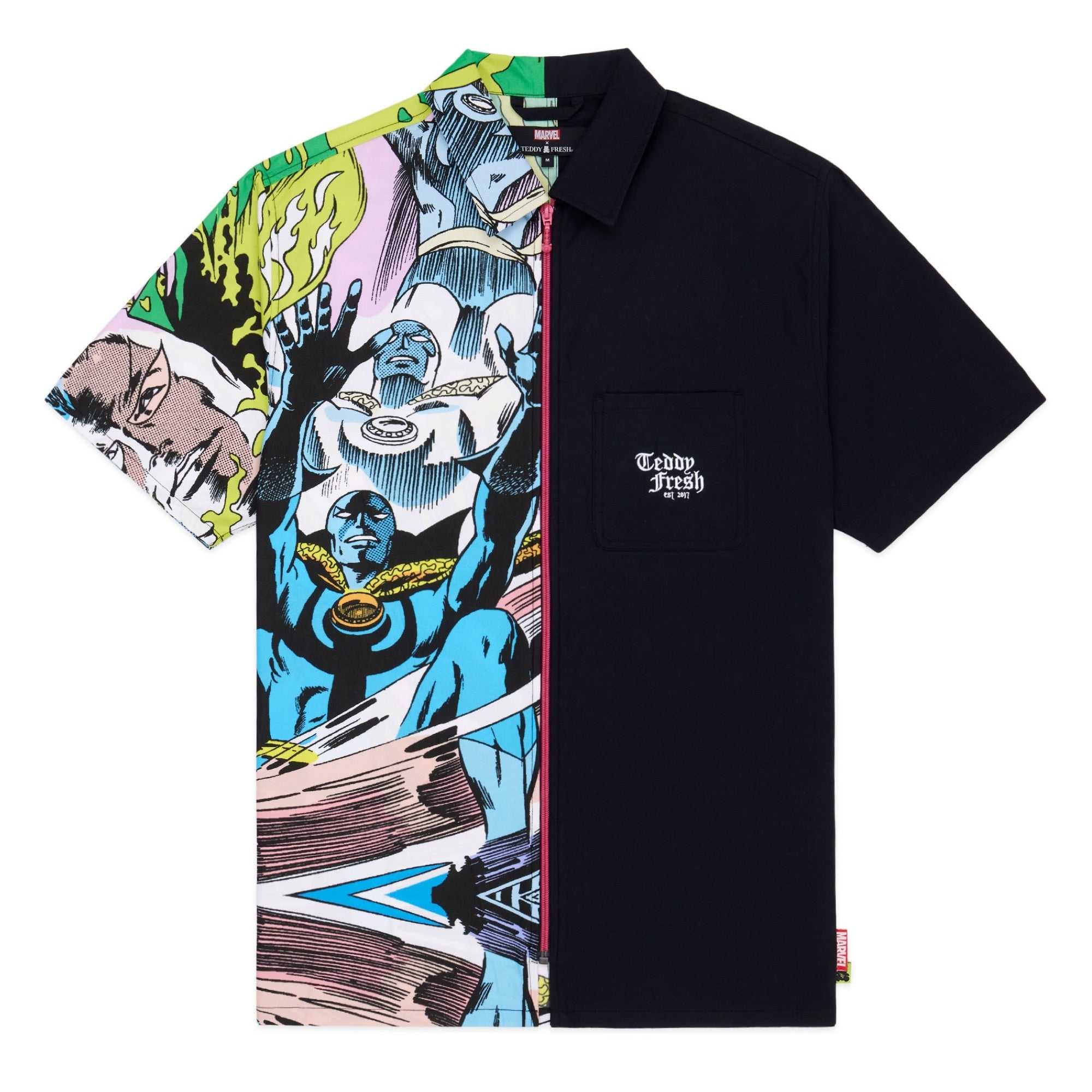 Black Teddy Fresh TF x Marvel Dr. Strange Zip Shirt | IVUJLO749