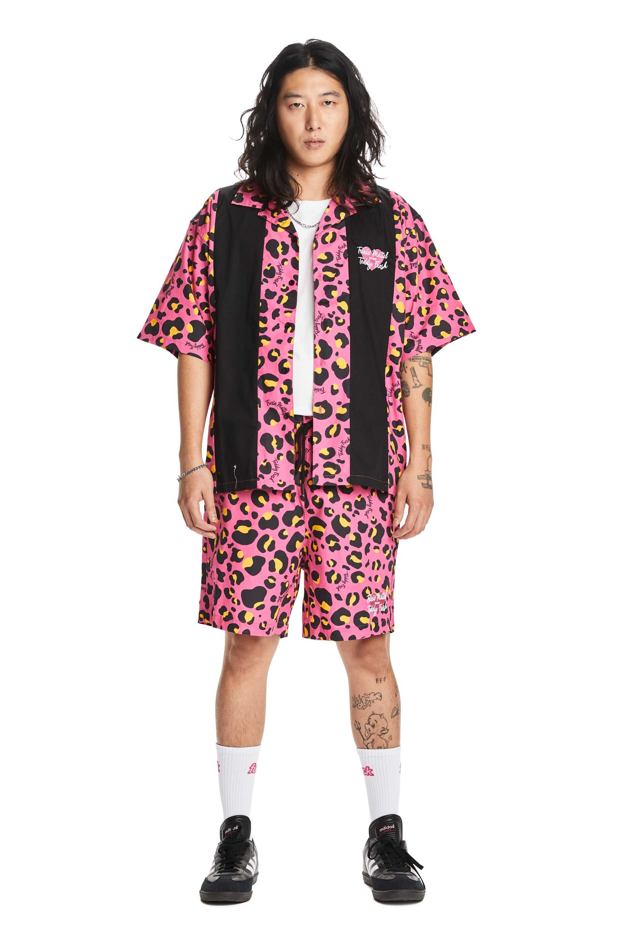 Black Teddy Fresh TF x Trixie Leopard Bowling Shirt | FWBIOT639