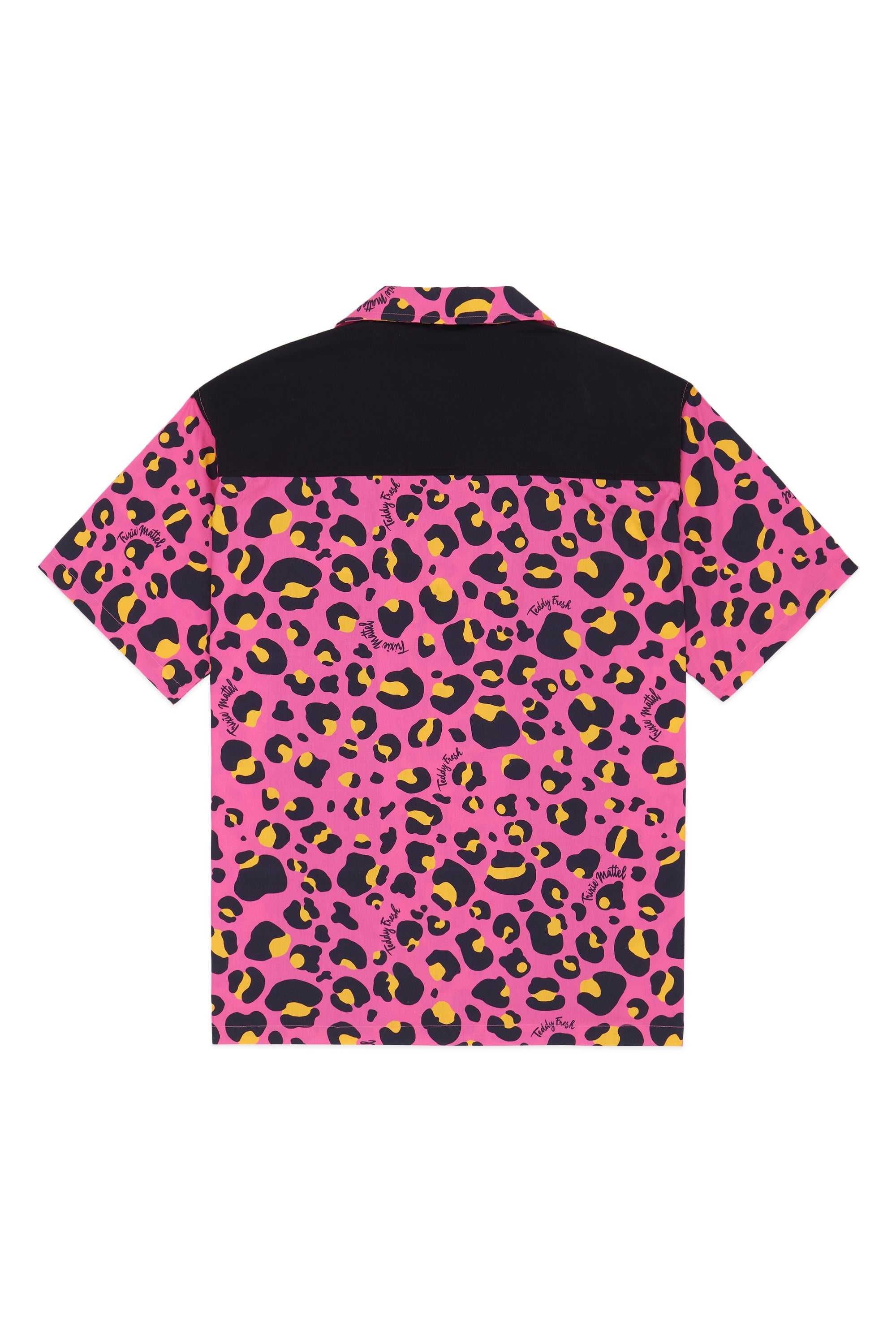 Black Teddy Fresh TF x Trixie Leopard Bowling Shirt | FWBIOT639